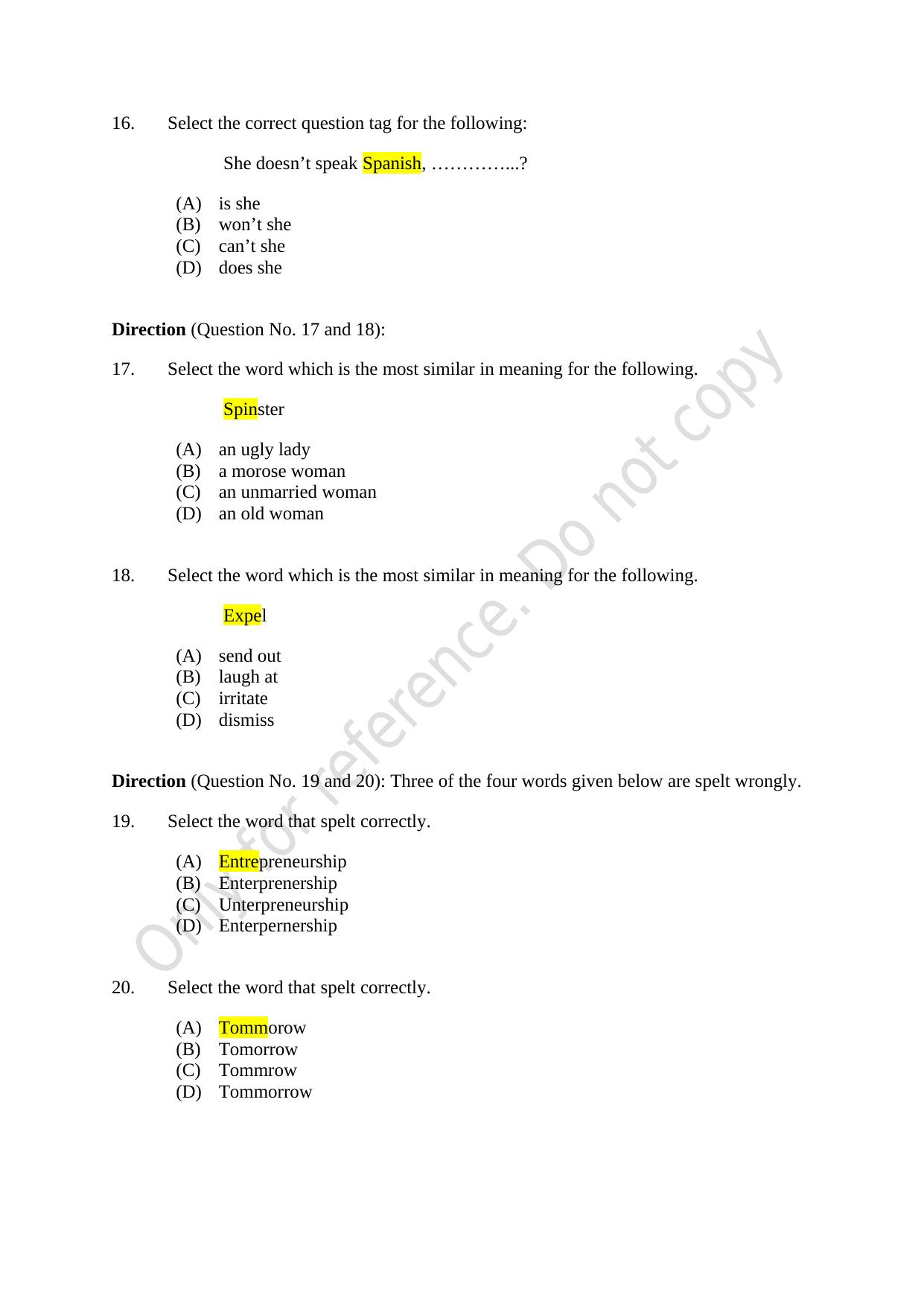 CUSAT CAT 2021 Lateral Entry To B.Tech Question Paper - Page 6