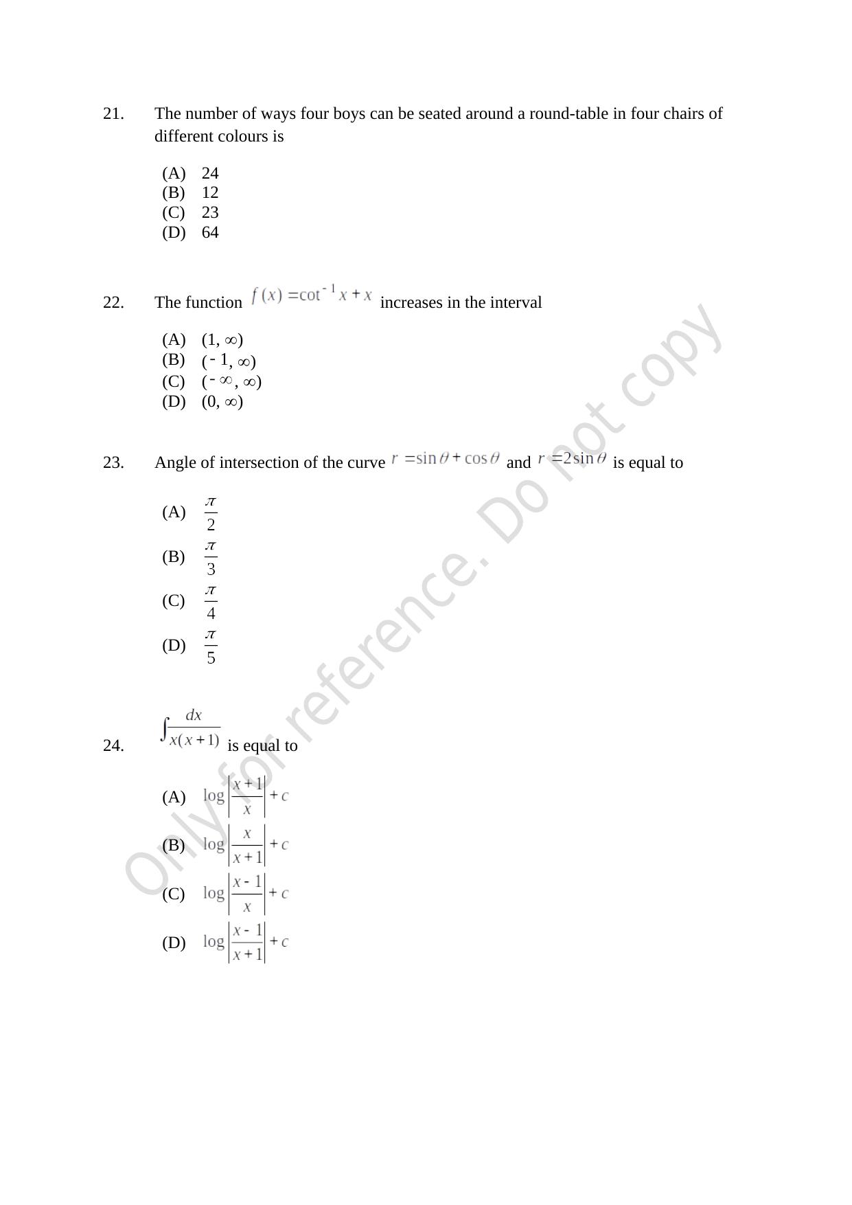 CUSAT CAT 2021 Lateral Entry To B.Tech Question Paper - Page 7