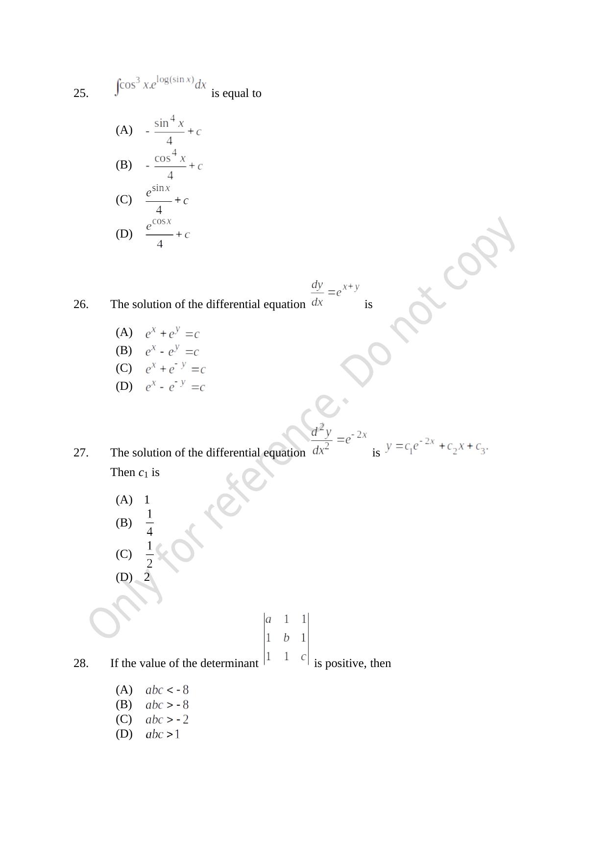 CUSAT CAT 2021 Lateral Entry To B.Tech Question Paper - Page 8