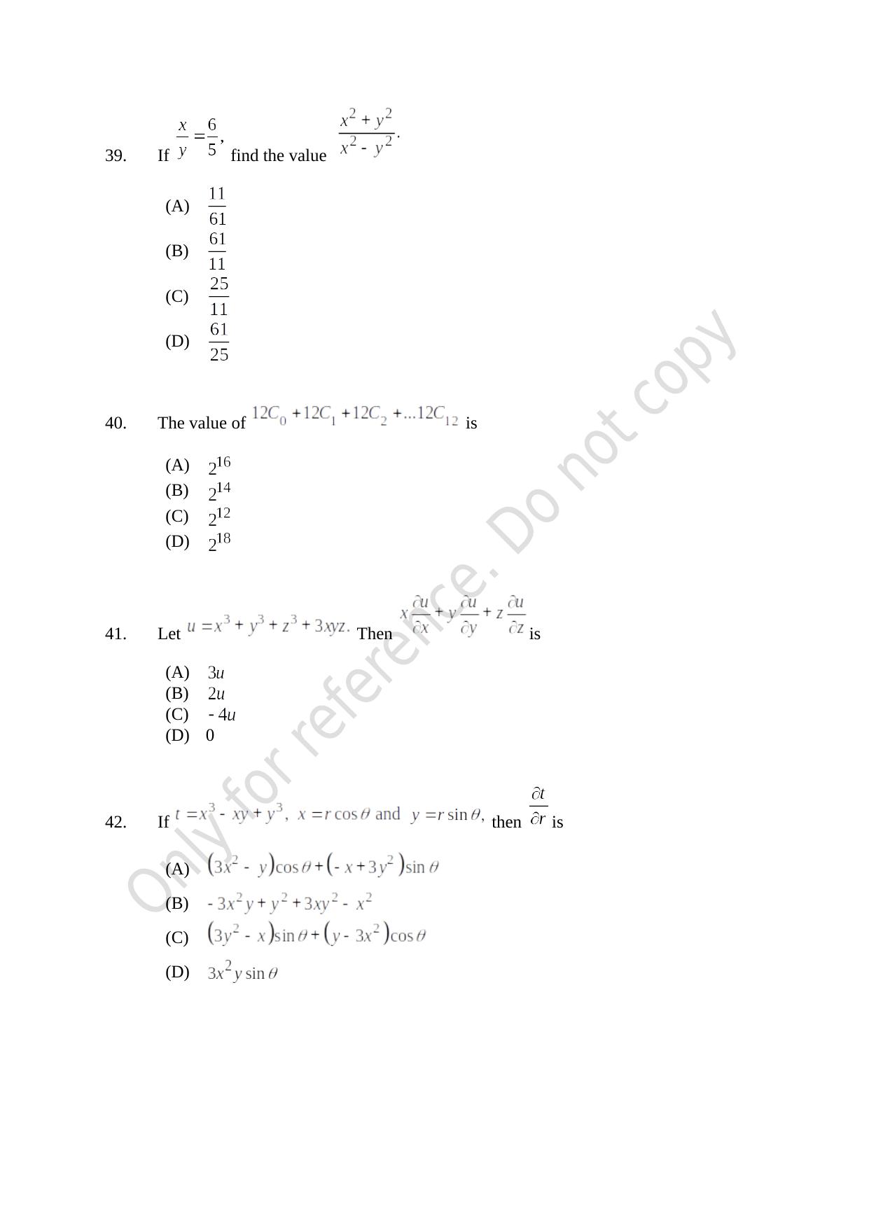 CUSAT CAT 2021 Lateral Entry To B.Tech Question Paper - Page 11