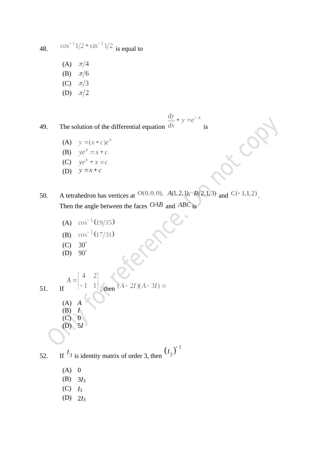 CUSAT CAT 2021 Lateral Entry To B.Tech Question Paper - Page 13