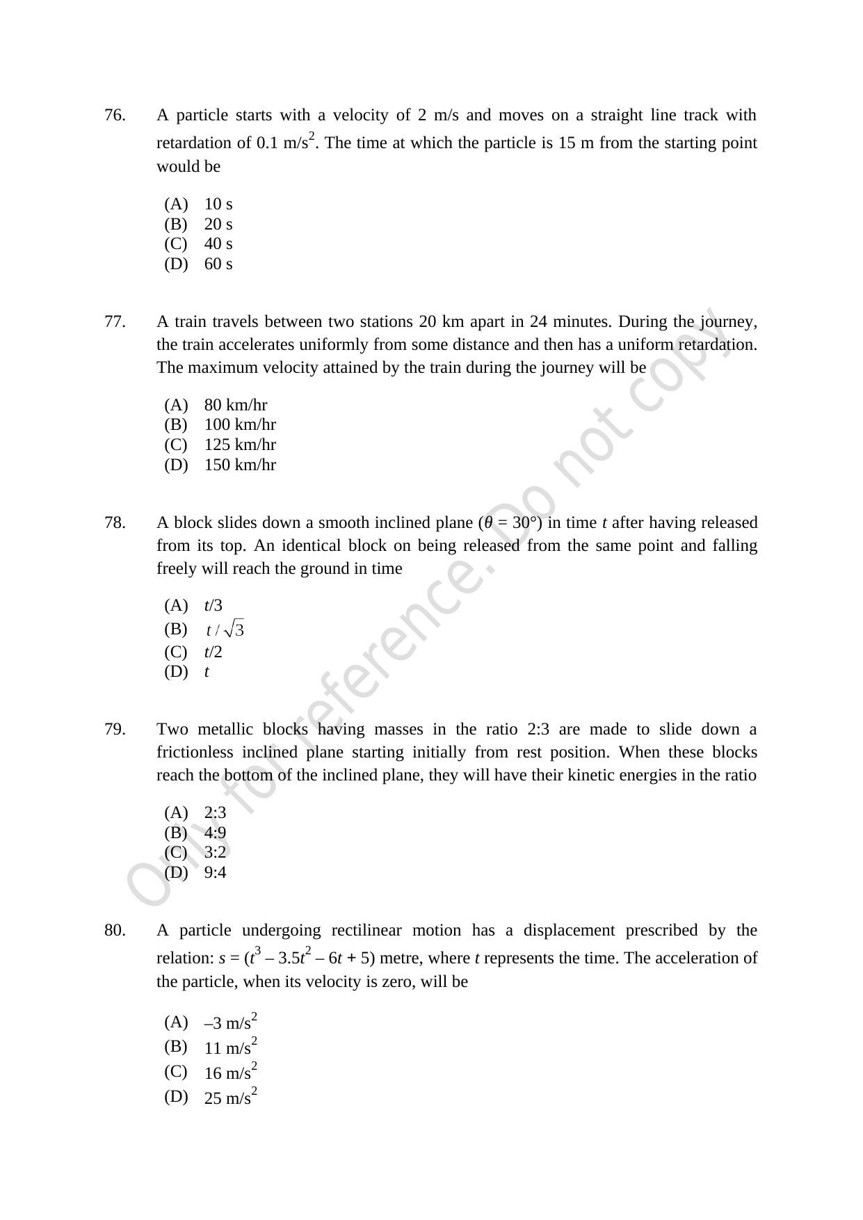 CUSAT CAT 2021 Lateral Entry To B.Tech Question Paper - Page 20