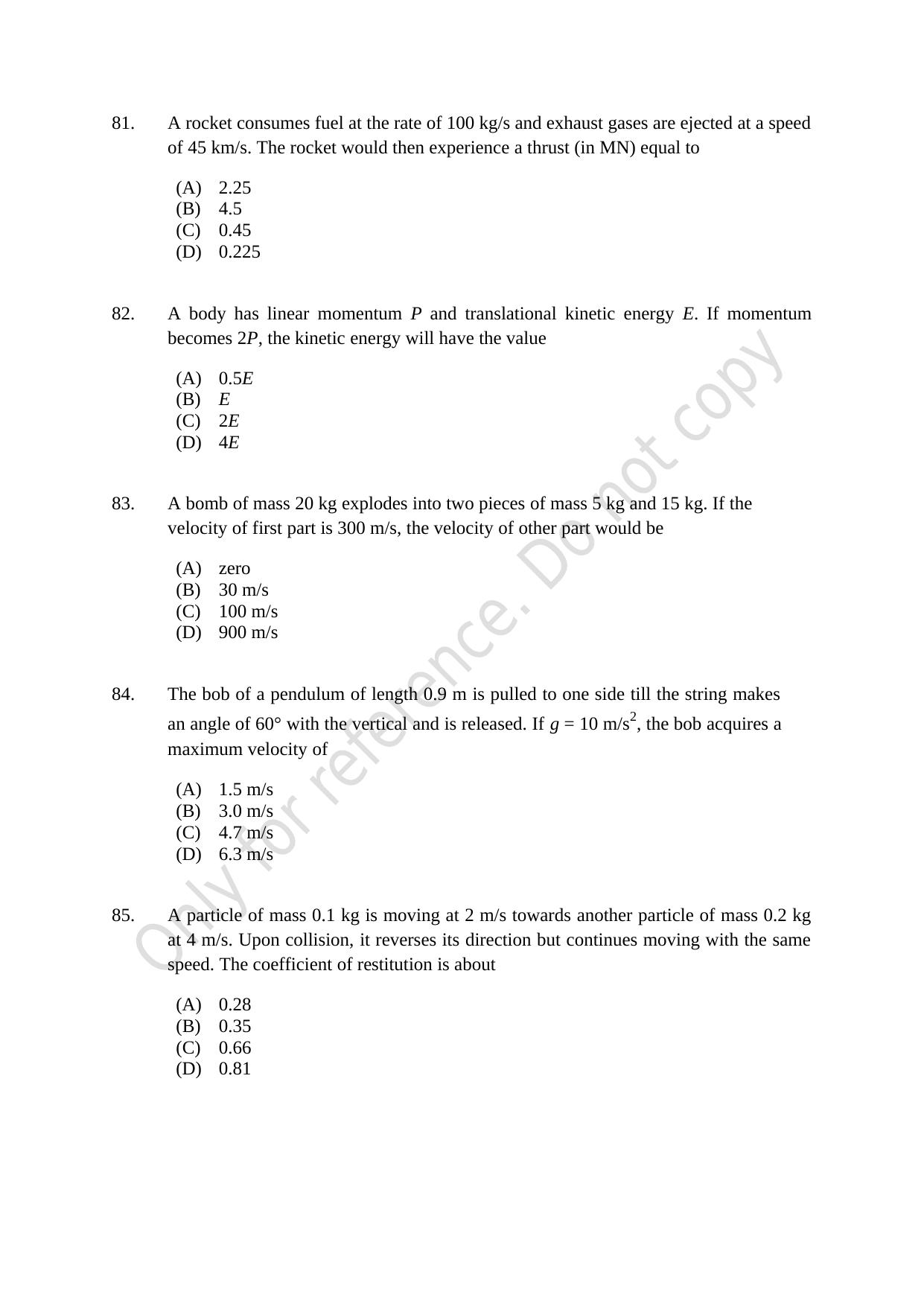CUSAT CAT 2021 Lateral Entry To B.Tech Question Paper - Page 21