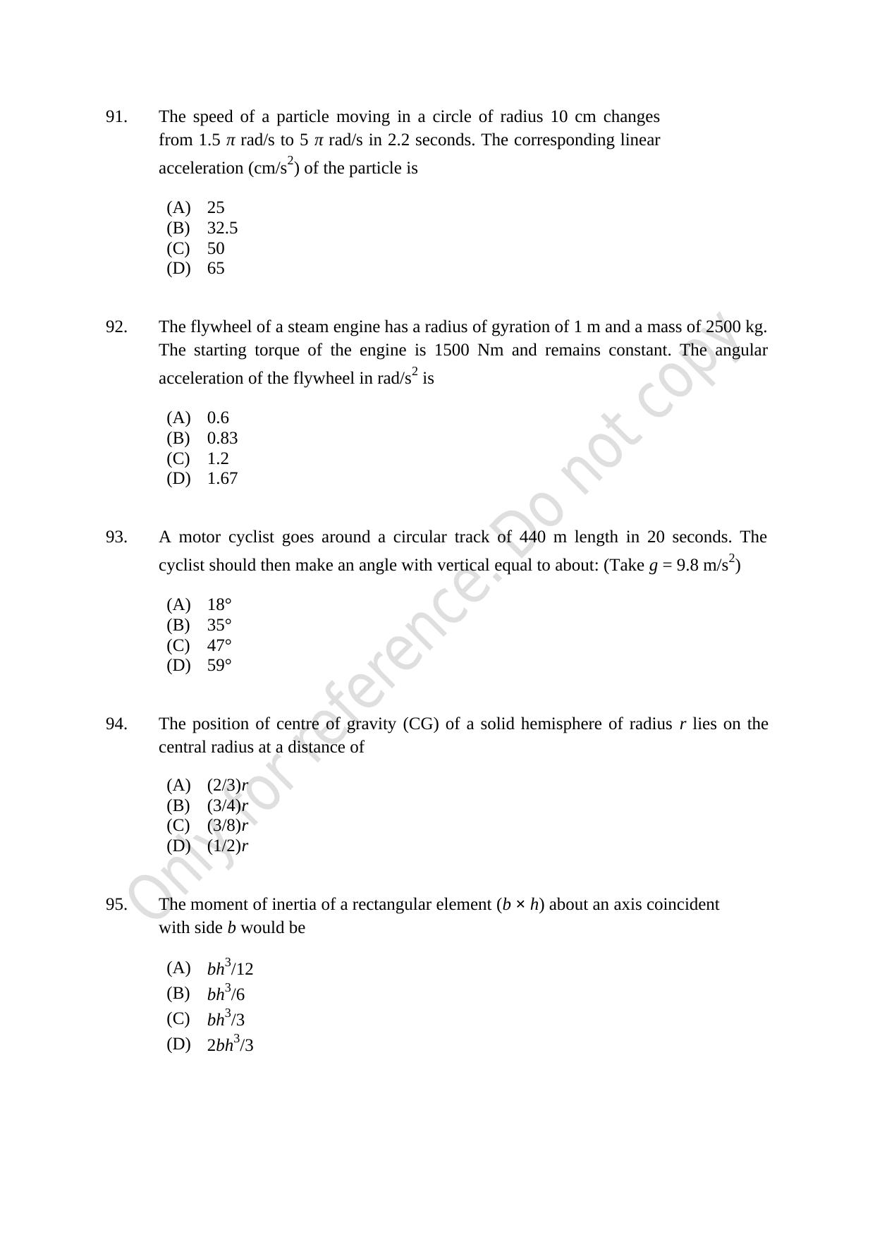 CUSAT CAT 2021 Lateral Entry To B.Tech Question Paper - Page 23