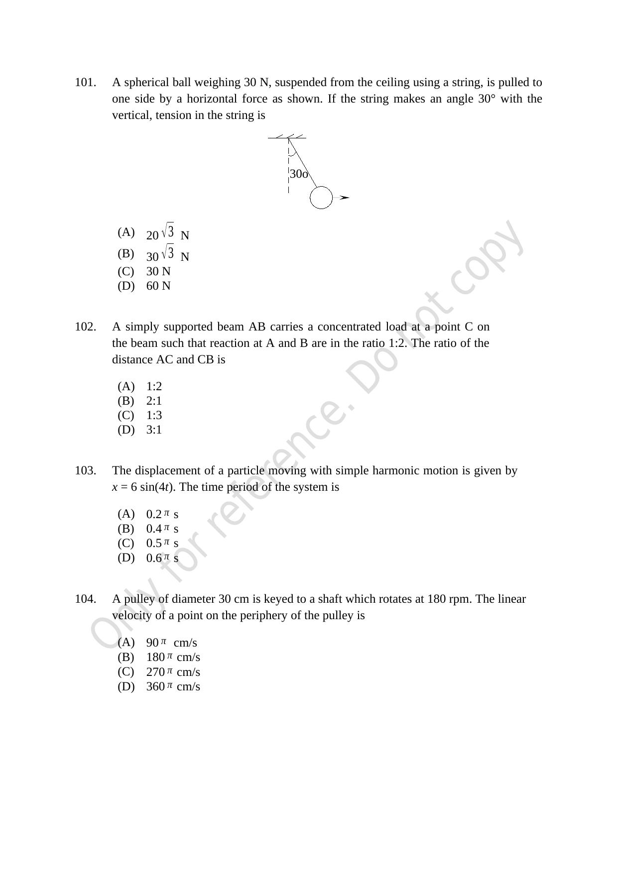 CUSAT CAT 2021 Lateral Entry To B.Tech Question Paper - Page 25