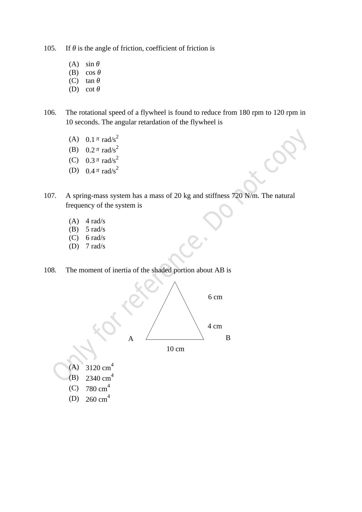 CUSAT CAT 2021 Lateral Entry To B.Tech Question Paper - Page 26