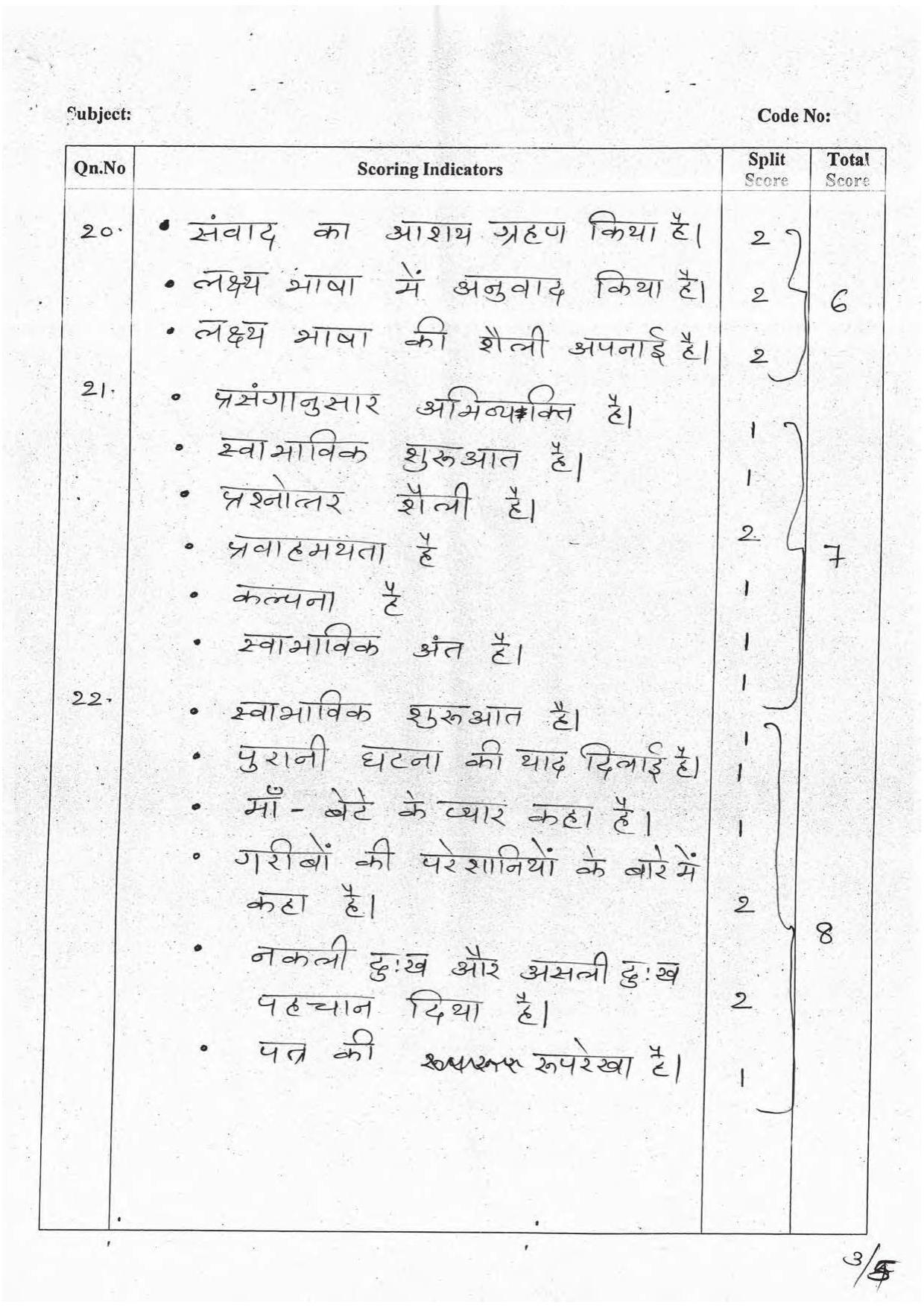 Kerala Plus One 2016 Hindi Answer Key - Page 3