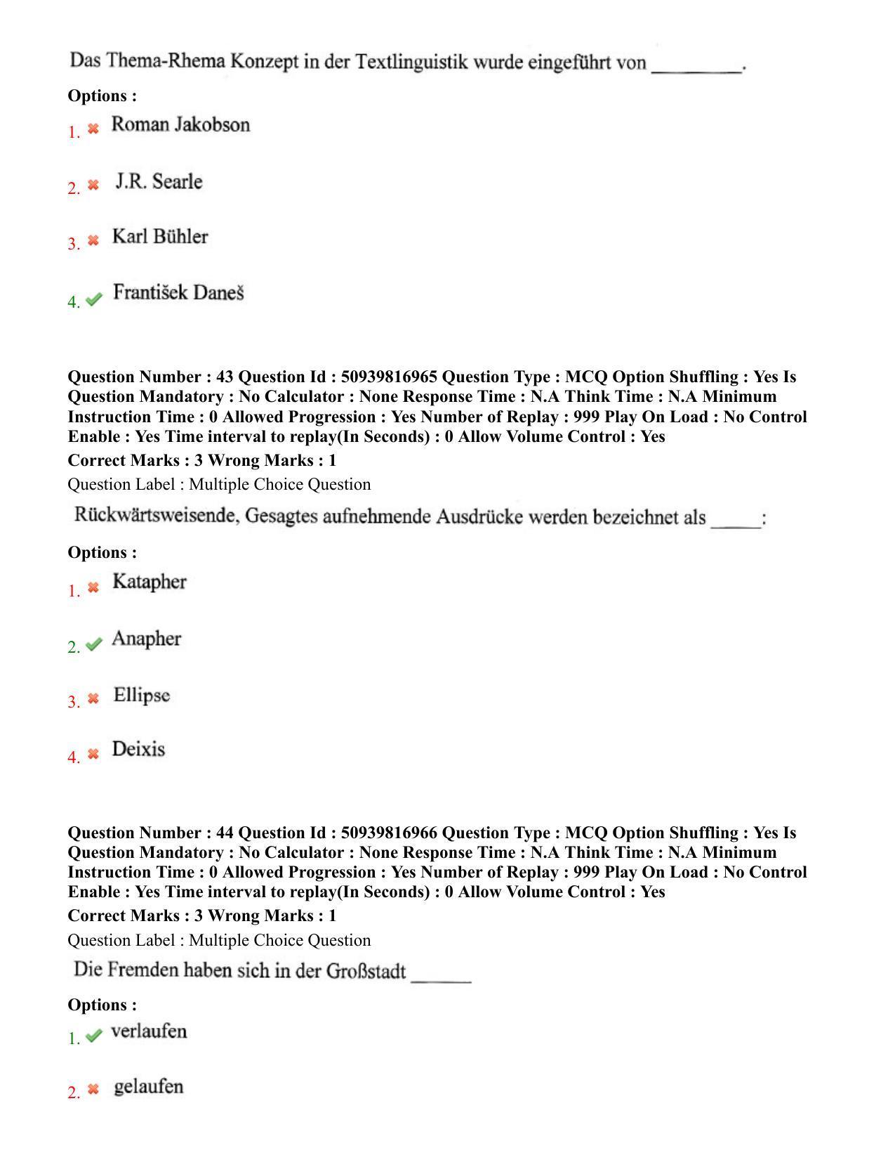 BHU RET German 2020 Question Paper  - Page 29