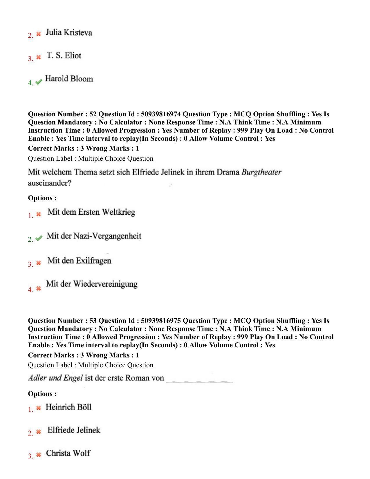BHU RET German 2020 Question Paper  - Page 33