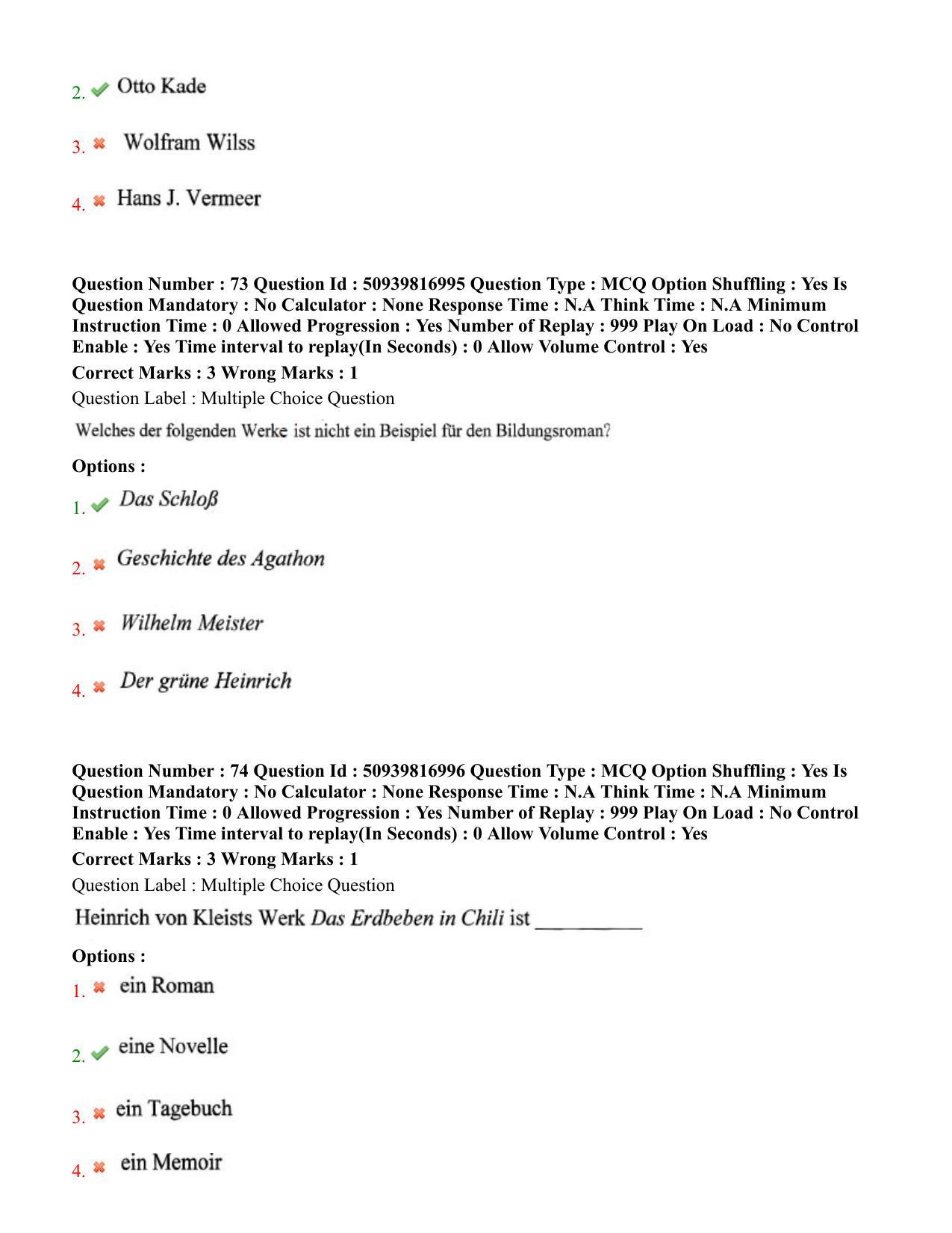 BHU RET German 2020 Question Paper  - Page 42