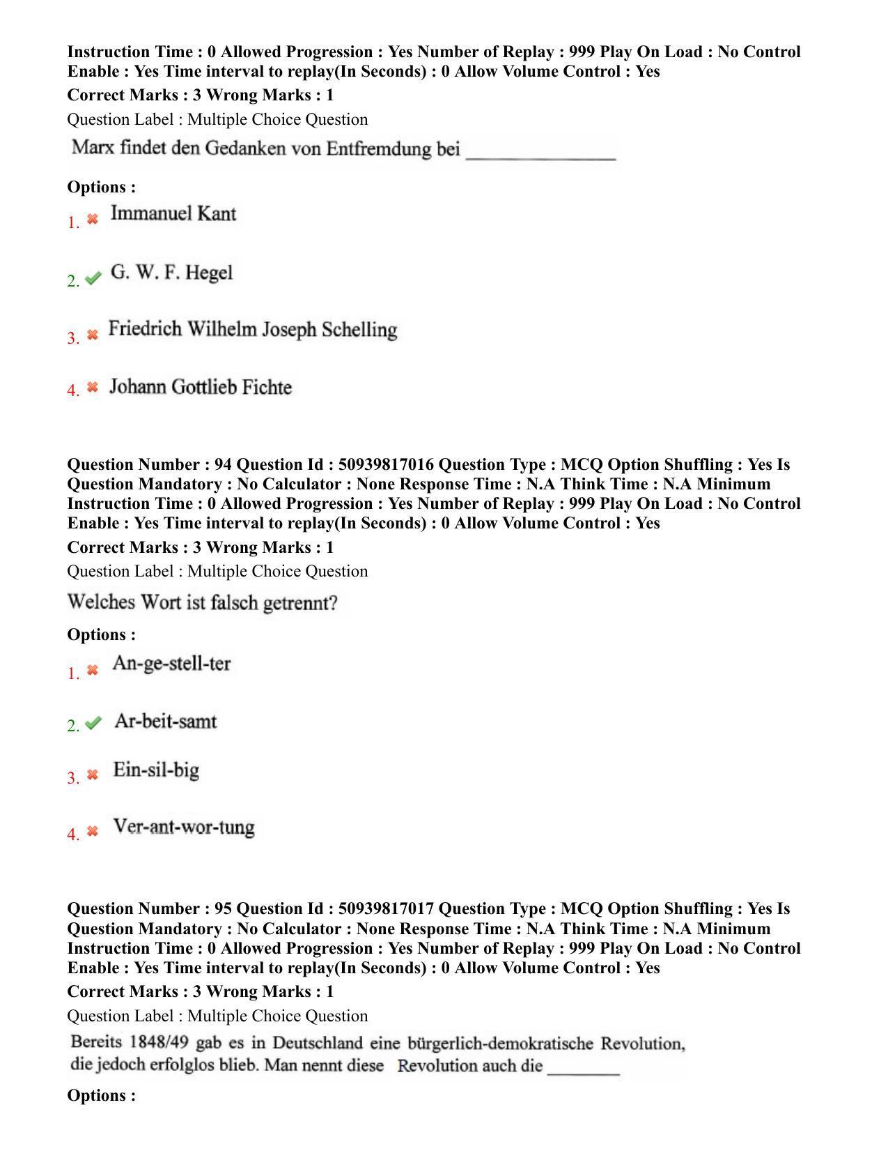 BHU RET German 2020 Question Paper  - Page 51