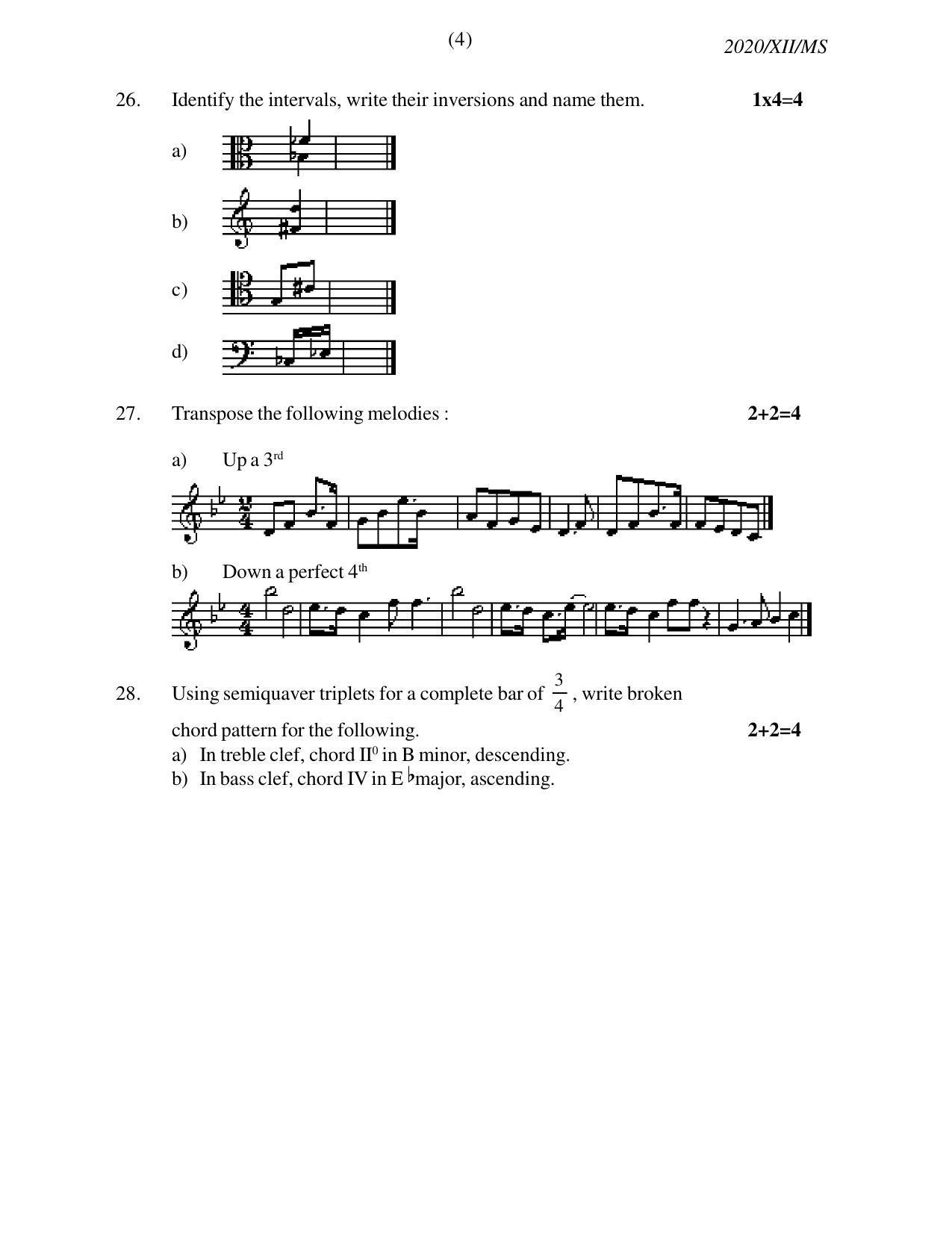 Nagaland Board Class 12 MUSIC 2020 Question Papers - Page 4