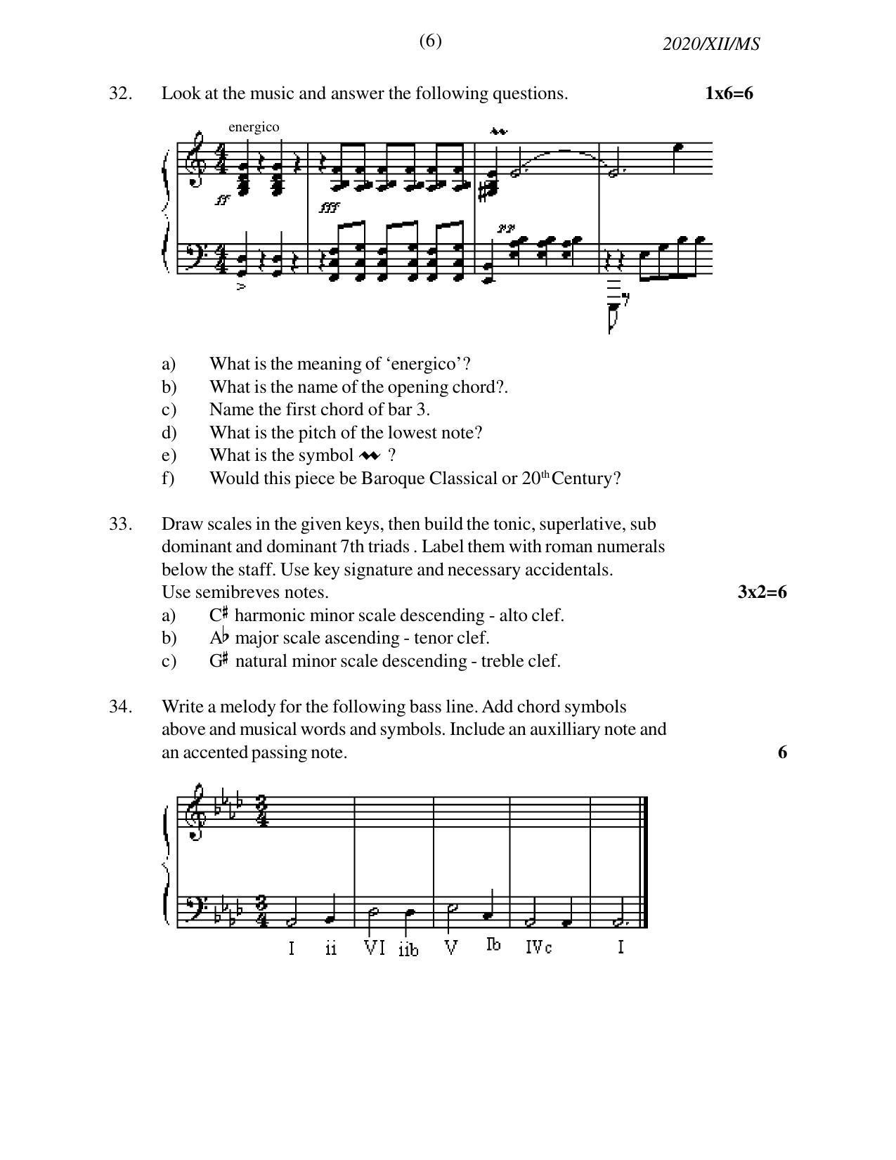 Nagaland Board Class 12 MUSIC 2020 Question Papers - Page 6