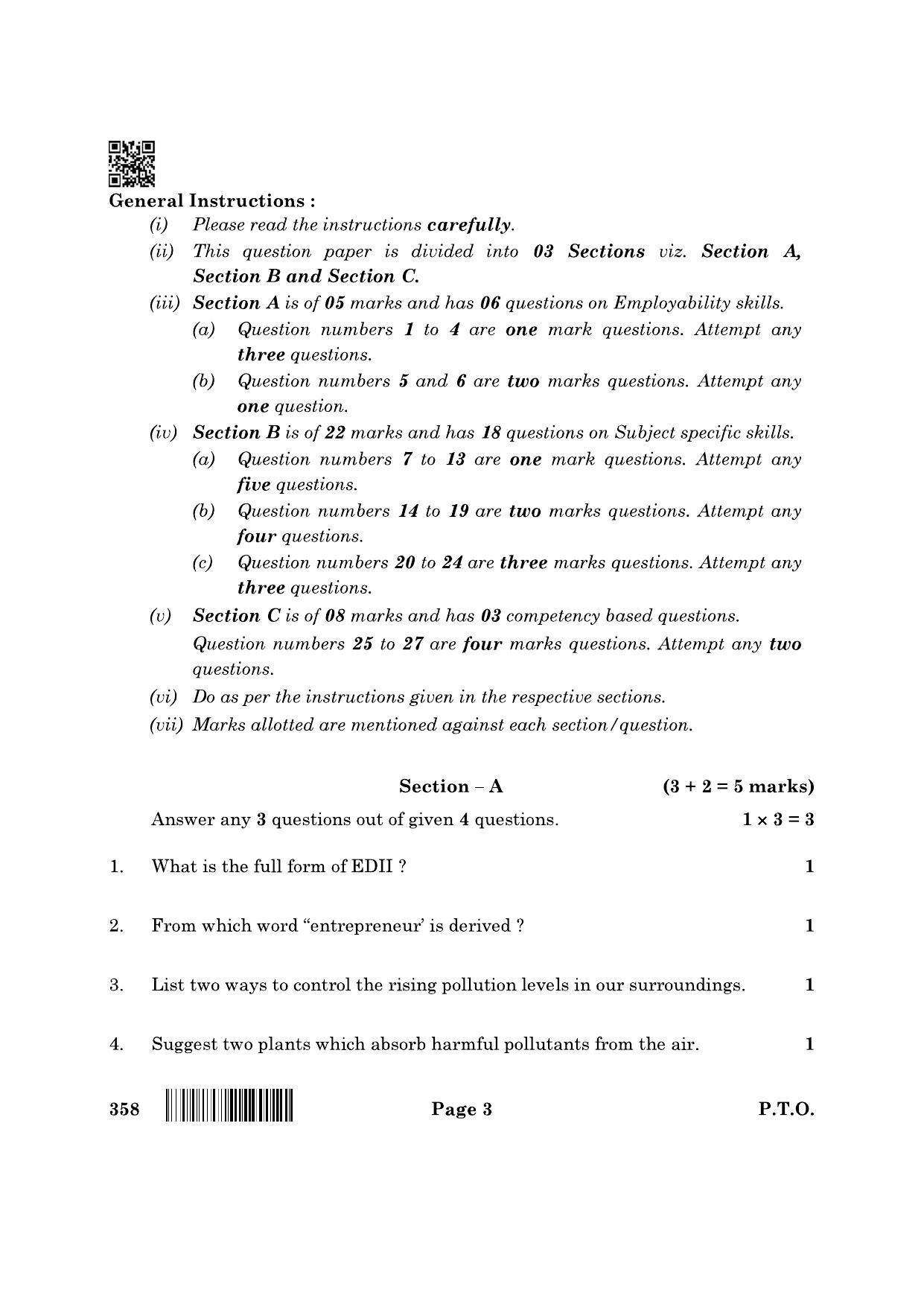 CBSE Class 12 358 Food Nutrition & Dietetics 2022 Question Paper - Page 3