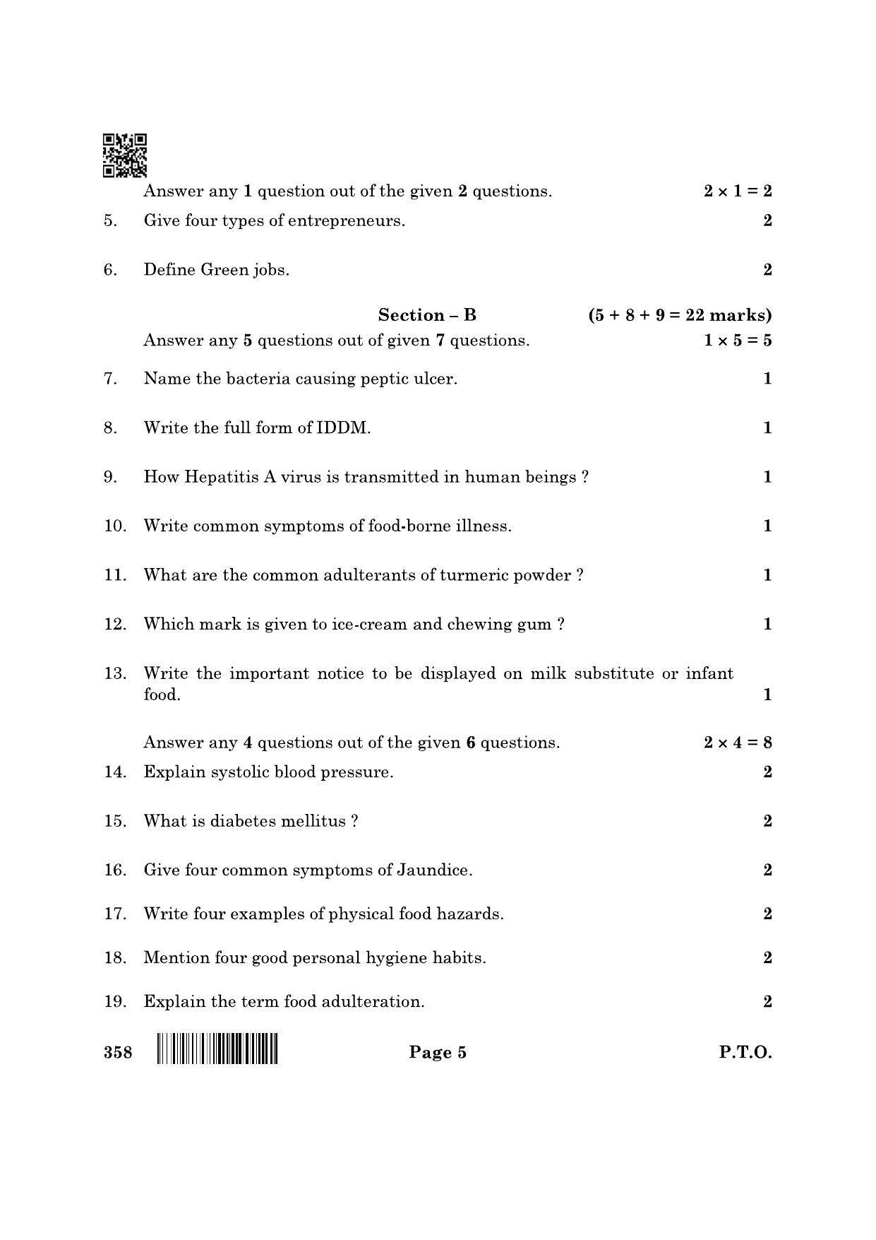 CBSE Class 12 358 Food Nutrition & Dietetics 2022 Question Paper - Page 5