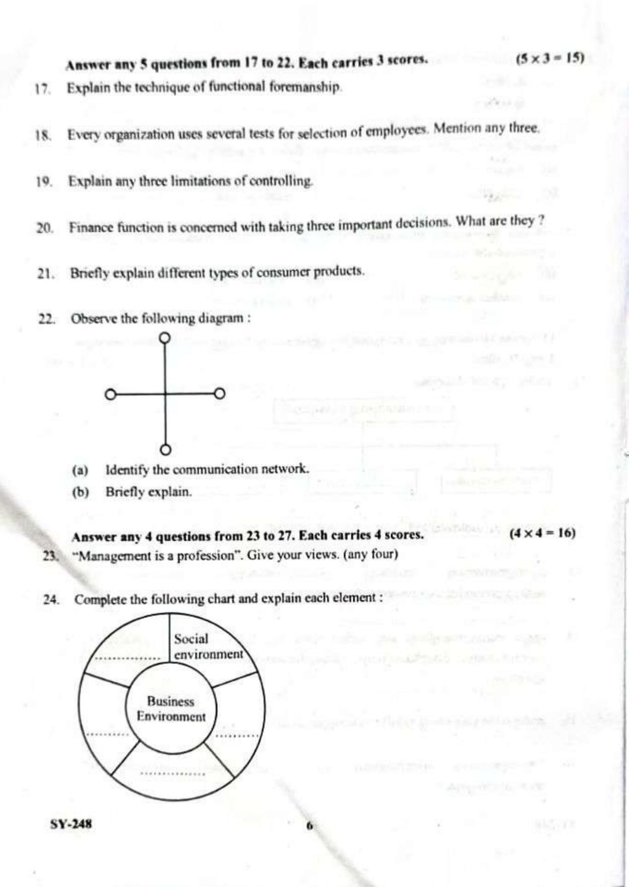 Kerala Plus Two 2023 Business Studies Model Question Paper - Page 6