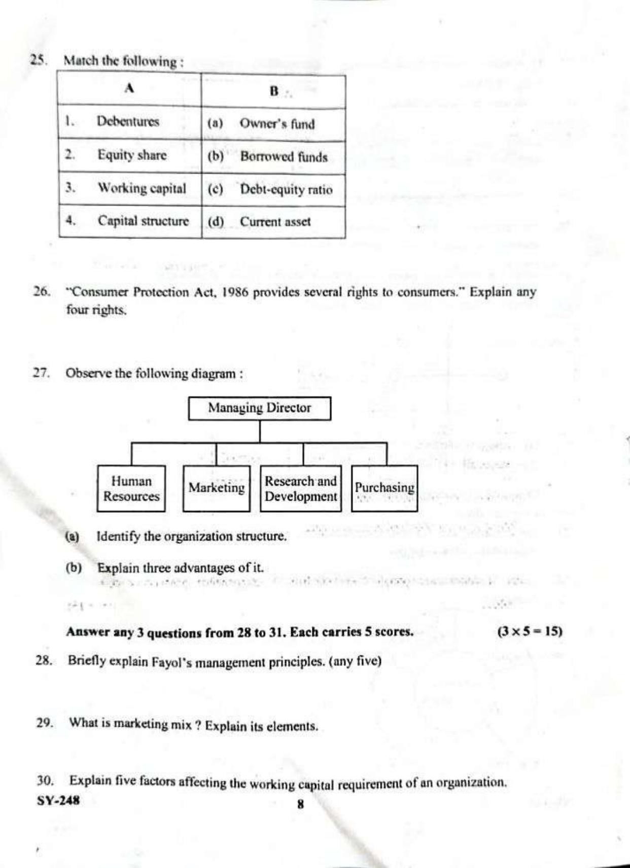 Kerala Plus Two 2023 Business Studies Model Question Paper - Page 8