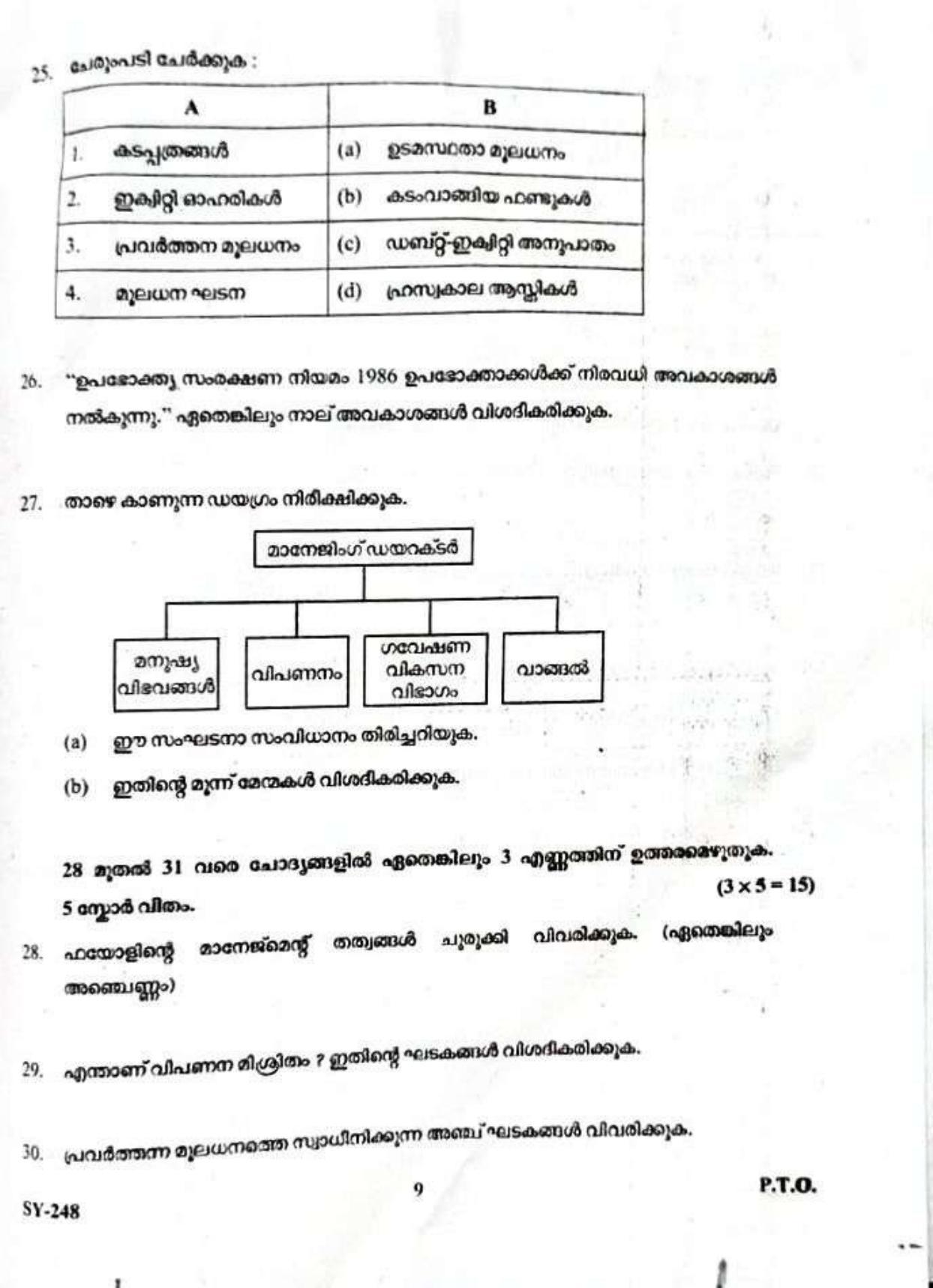 Kerala Plus Two 2023 Business Studies Model Question Paper - Page 9