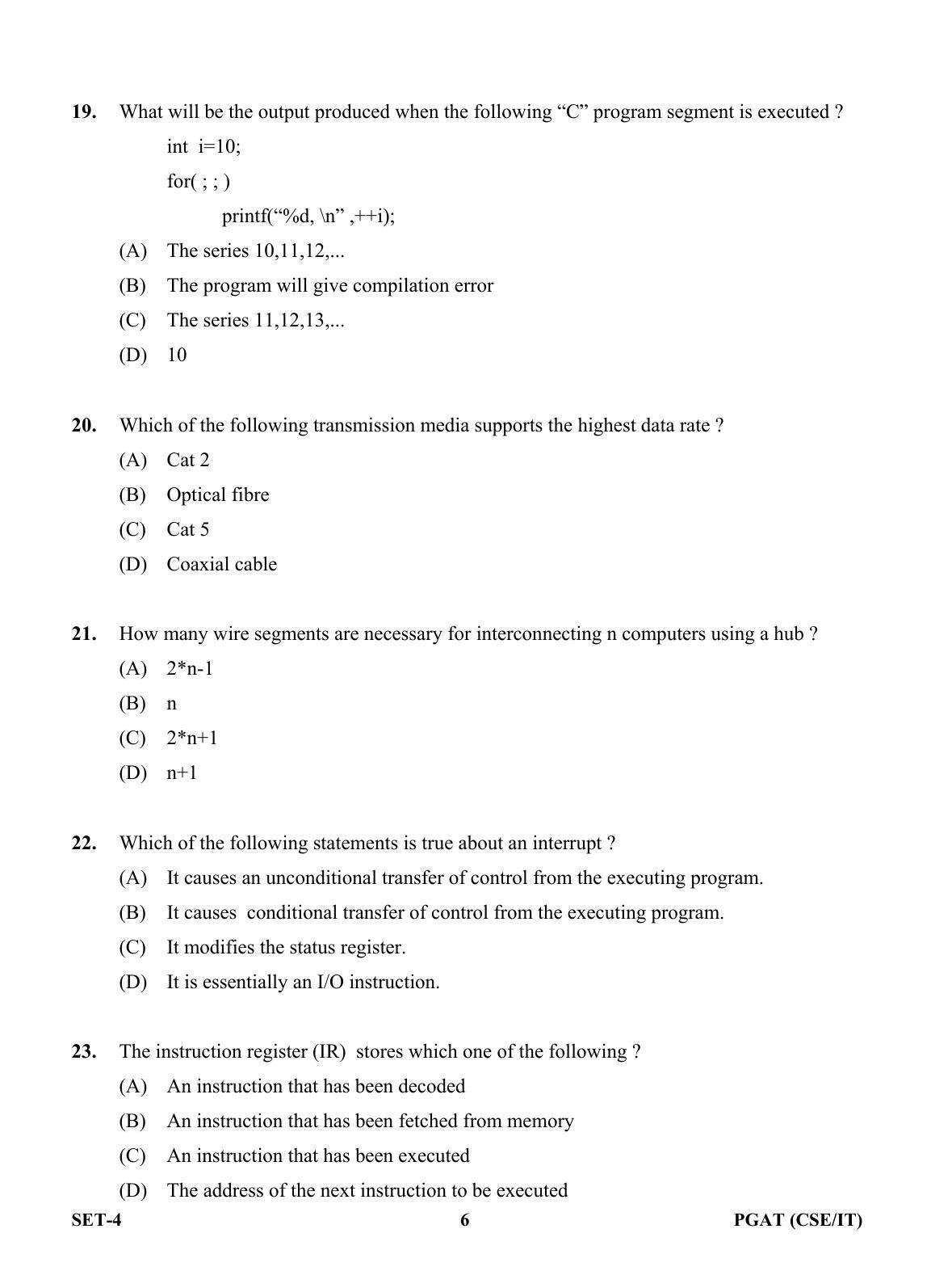 OJEE PGAT 2013 CSE IT SET 4 Question Paper - Page 5