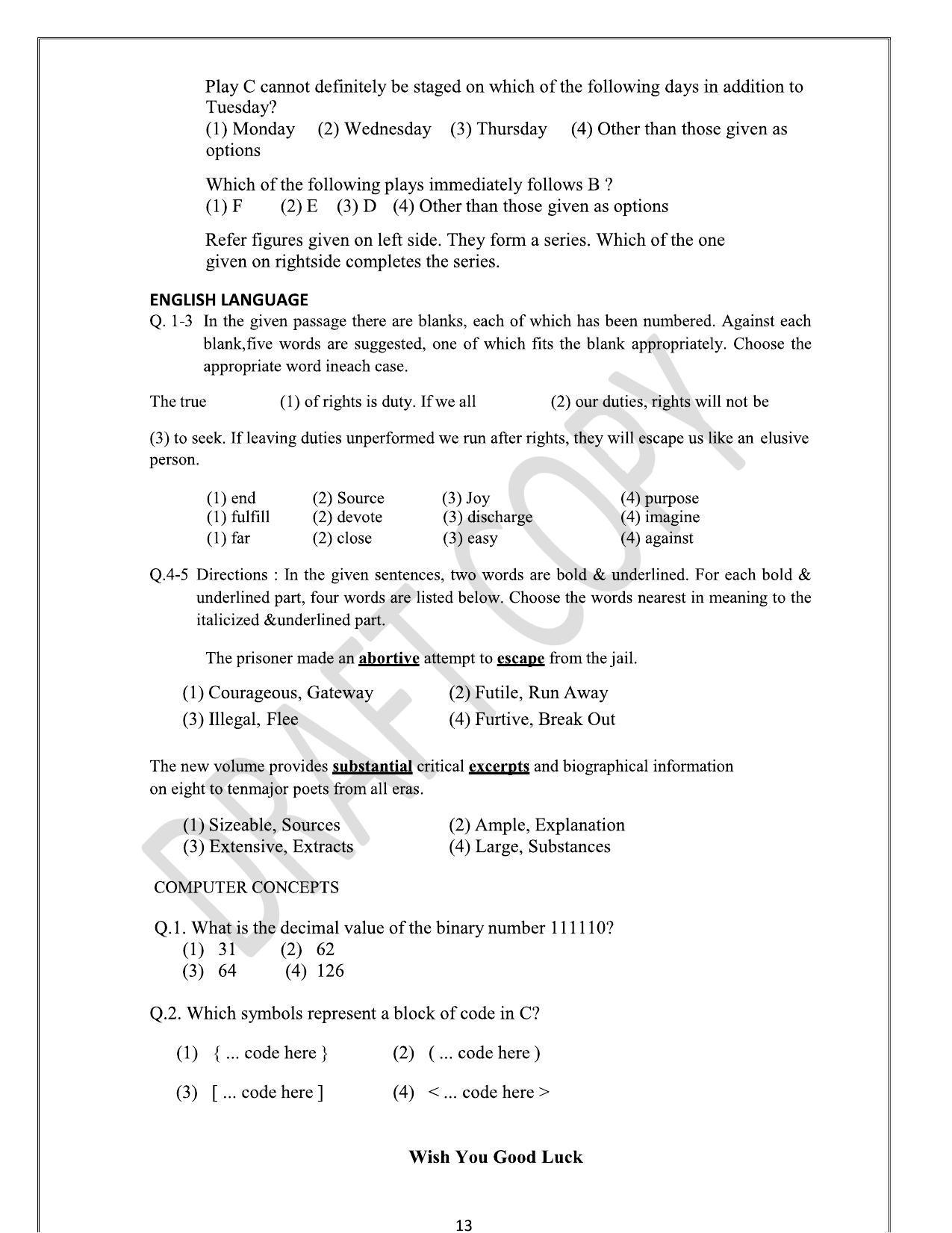MAH MCA CET Sample Paper: Mathematics & Statistics - Page 2