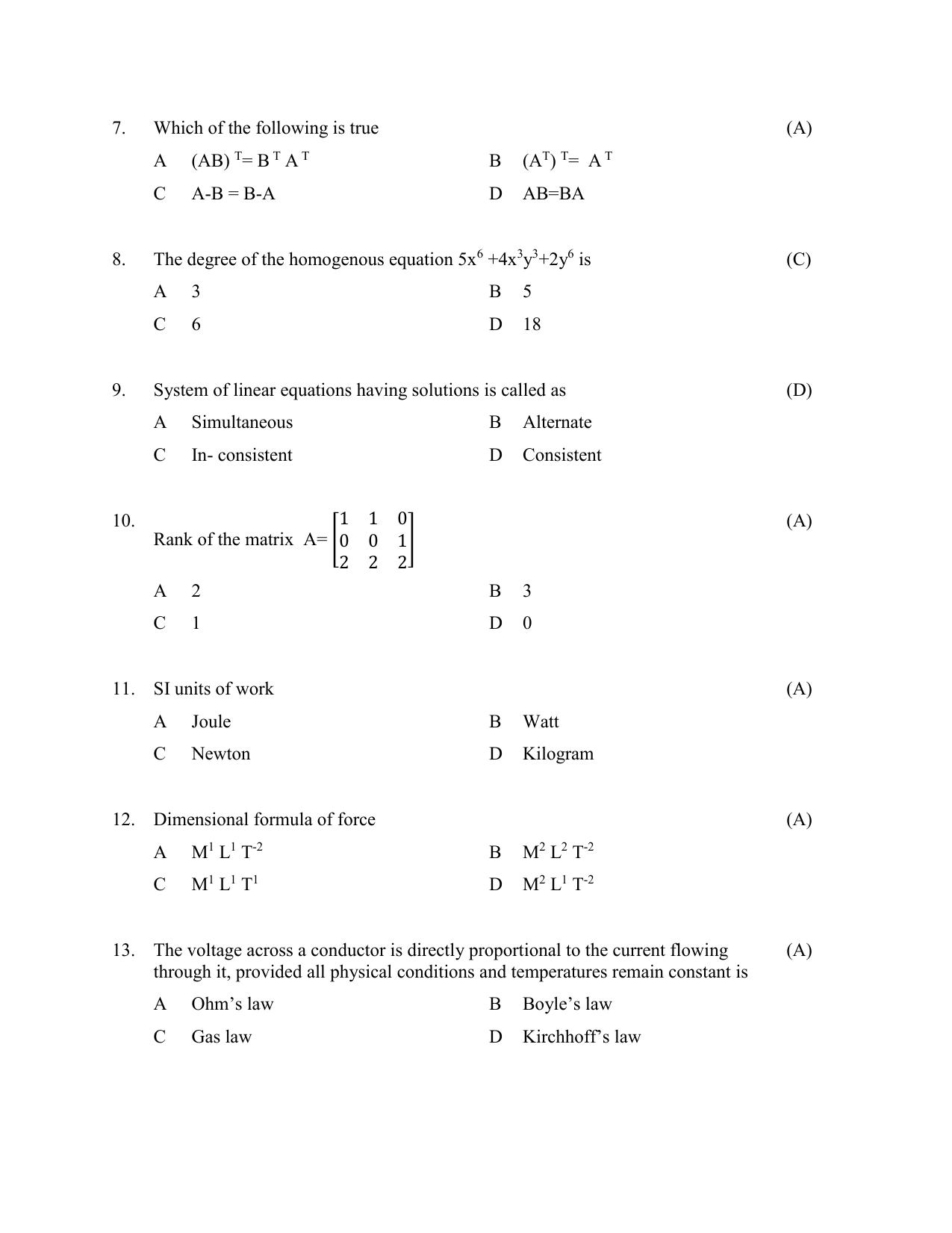 TS AGRICET 2022 Agricultural Engineering PAPER WITH KEY  - Page 2