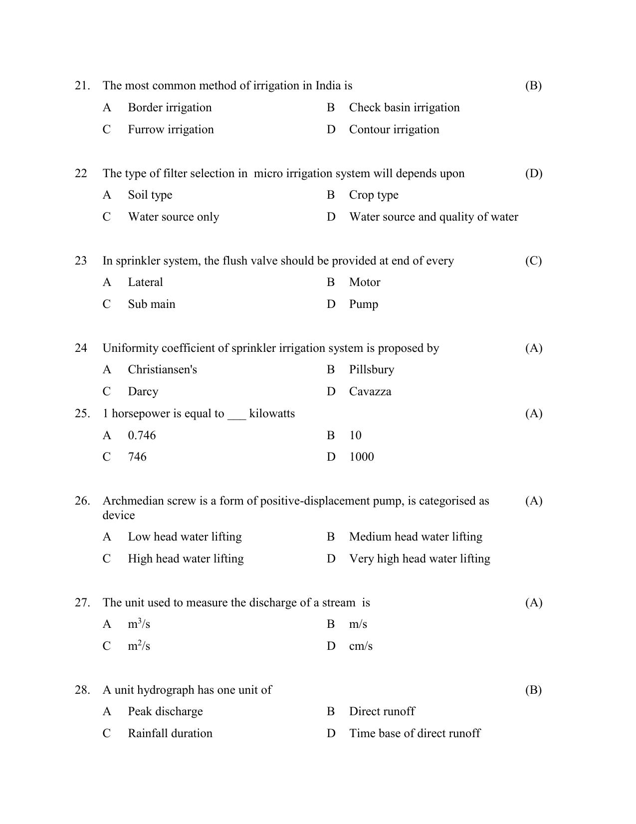 TS AGRICET 2022 Agricultural Engineering PAPER WITH KEY  - Page 4