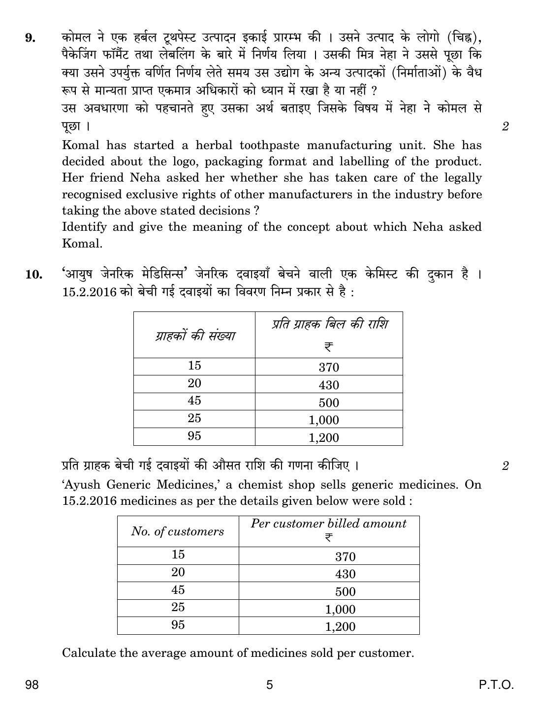 CBSE Class 12 98 ENTREPRENEURSHIP 2017 Question Paper - Page 5