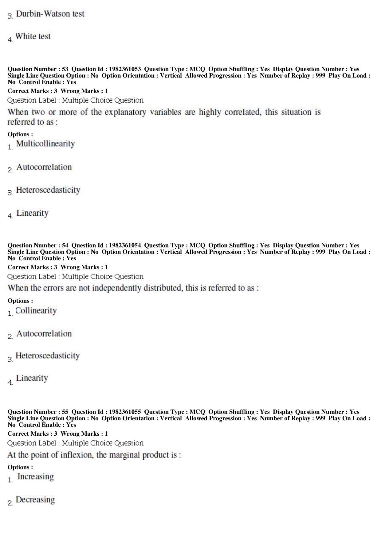 BHU RET Agri Eco 2019 Question Paper - Page 20