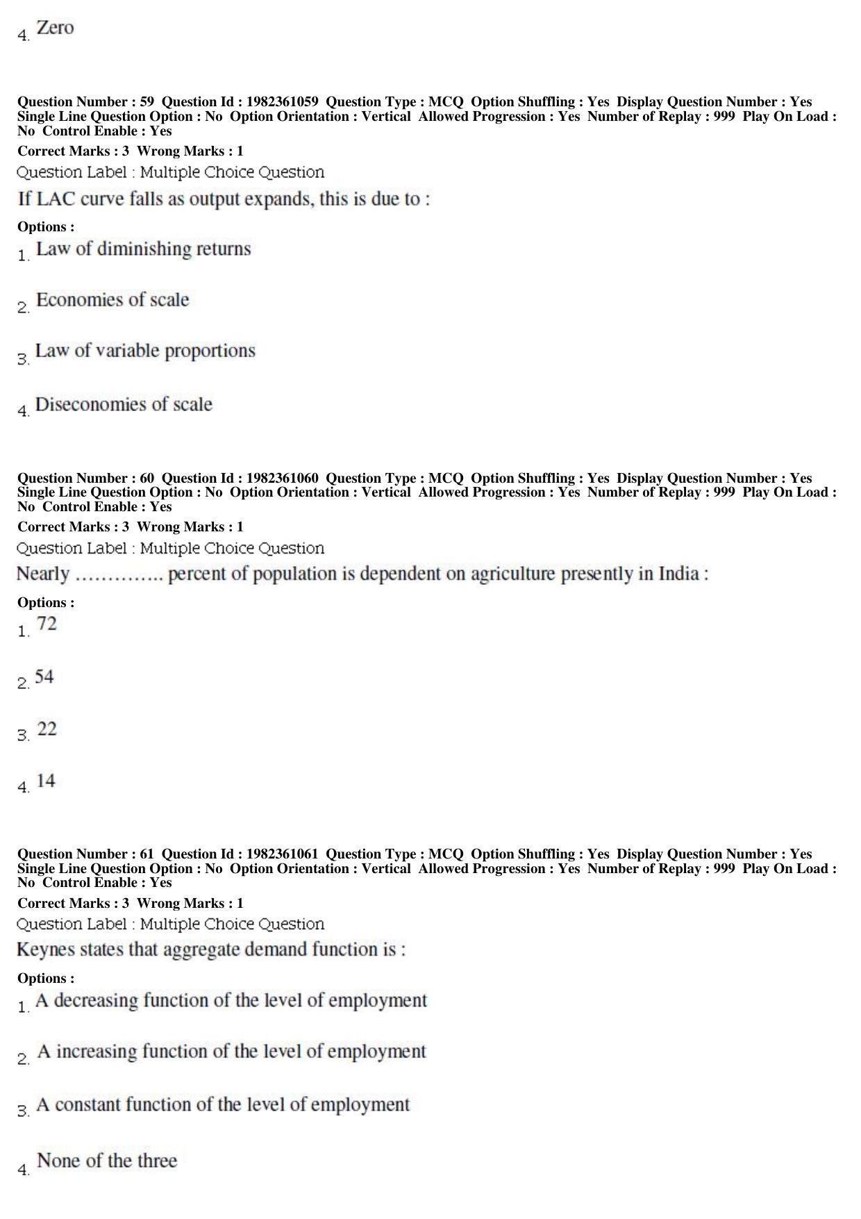BHU RET Agri Eco 2019 Question Paper - Page 22