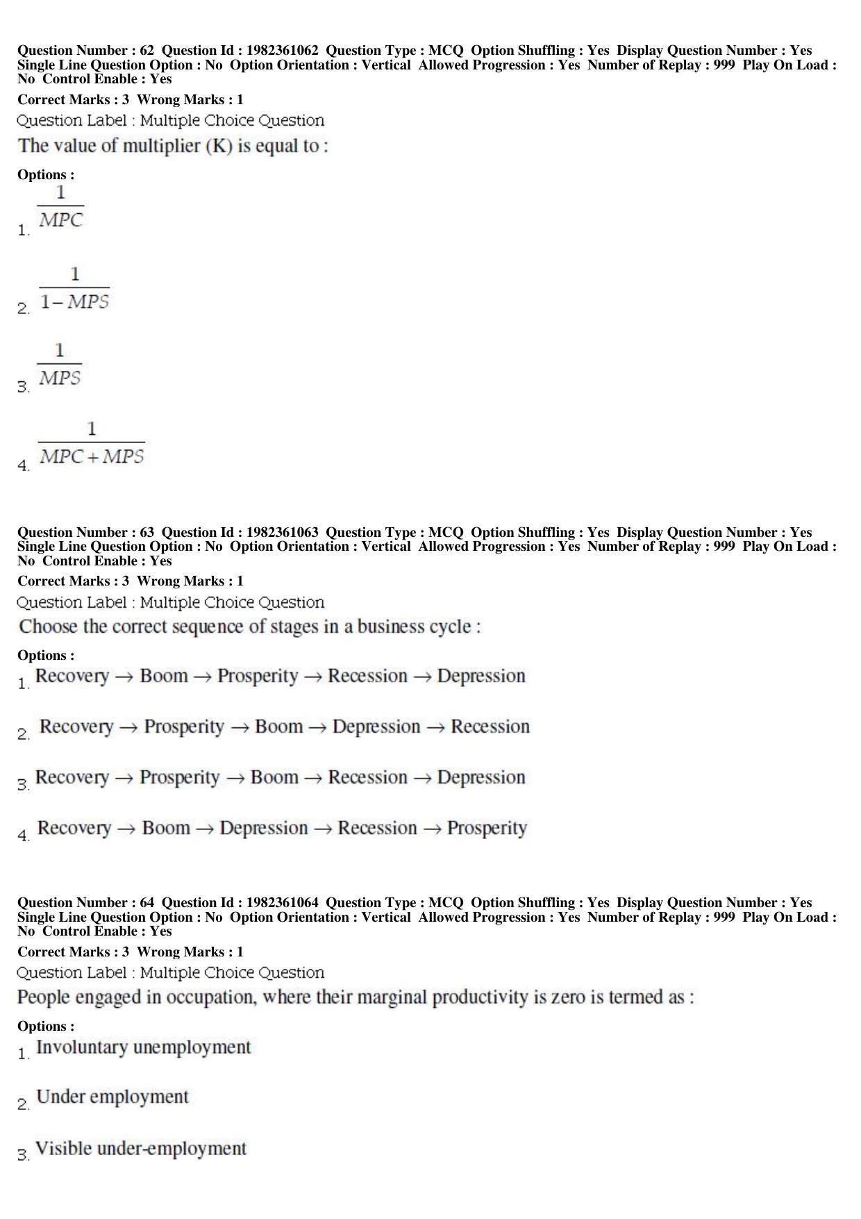 BHU RET Agri Eco 2019 Question Paper - Page 23