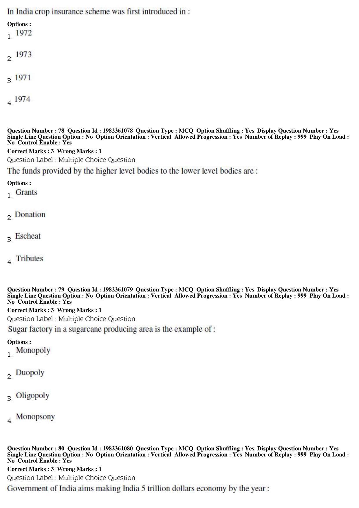 BHU RET Agri Eco 2019 Question Paper - Page 28