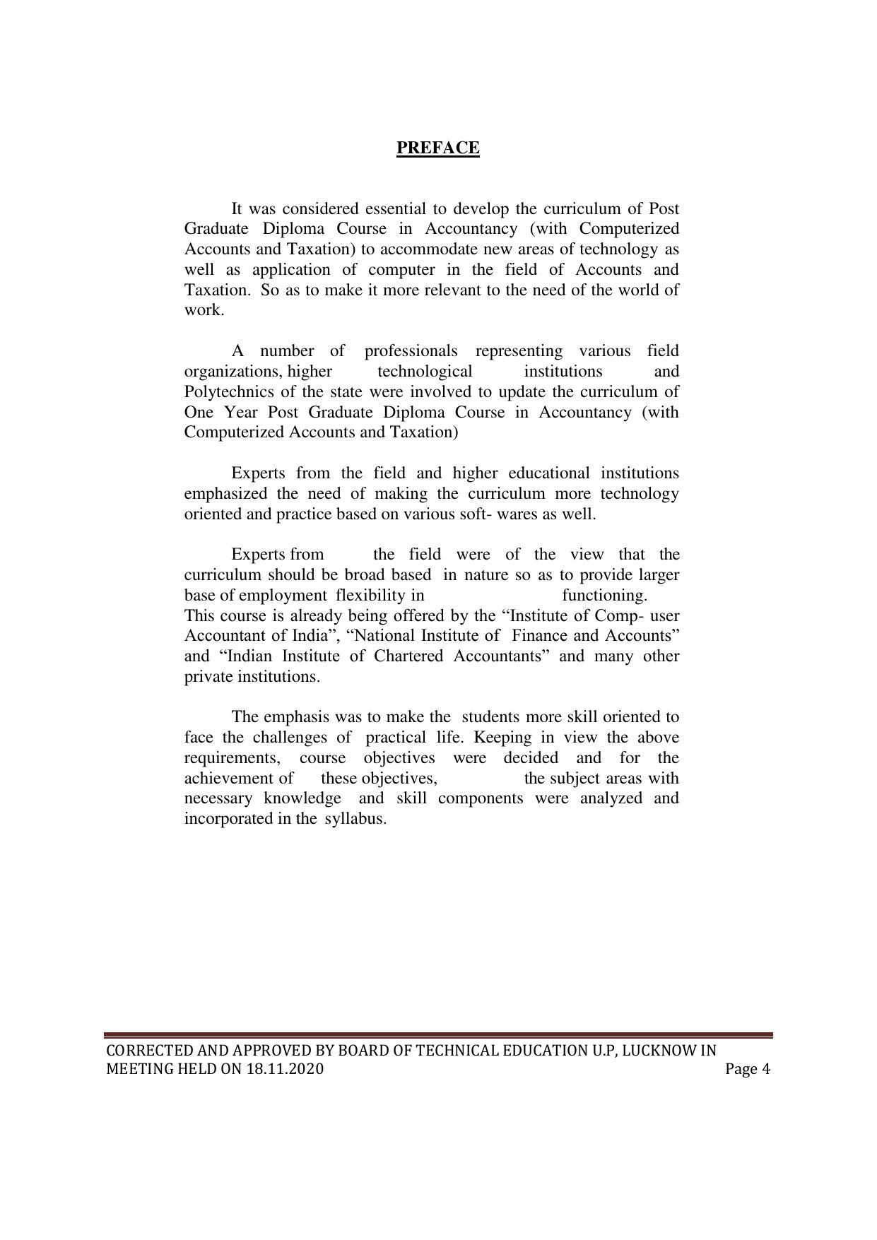 SYLLABUS FOR FIRST SEMESTER SESSION (2020-2021) - TWO SEMESTER POST GRADUATE DIPLOMA COURSE IN ACCOUNTANCY(WITH COMPUTERISED ACCOUNTS & TAXATION) - Page 4