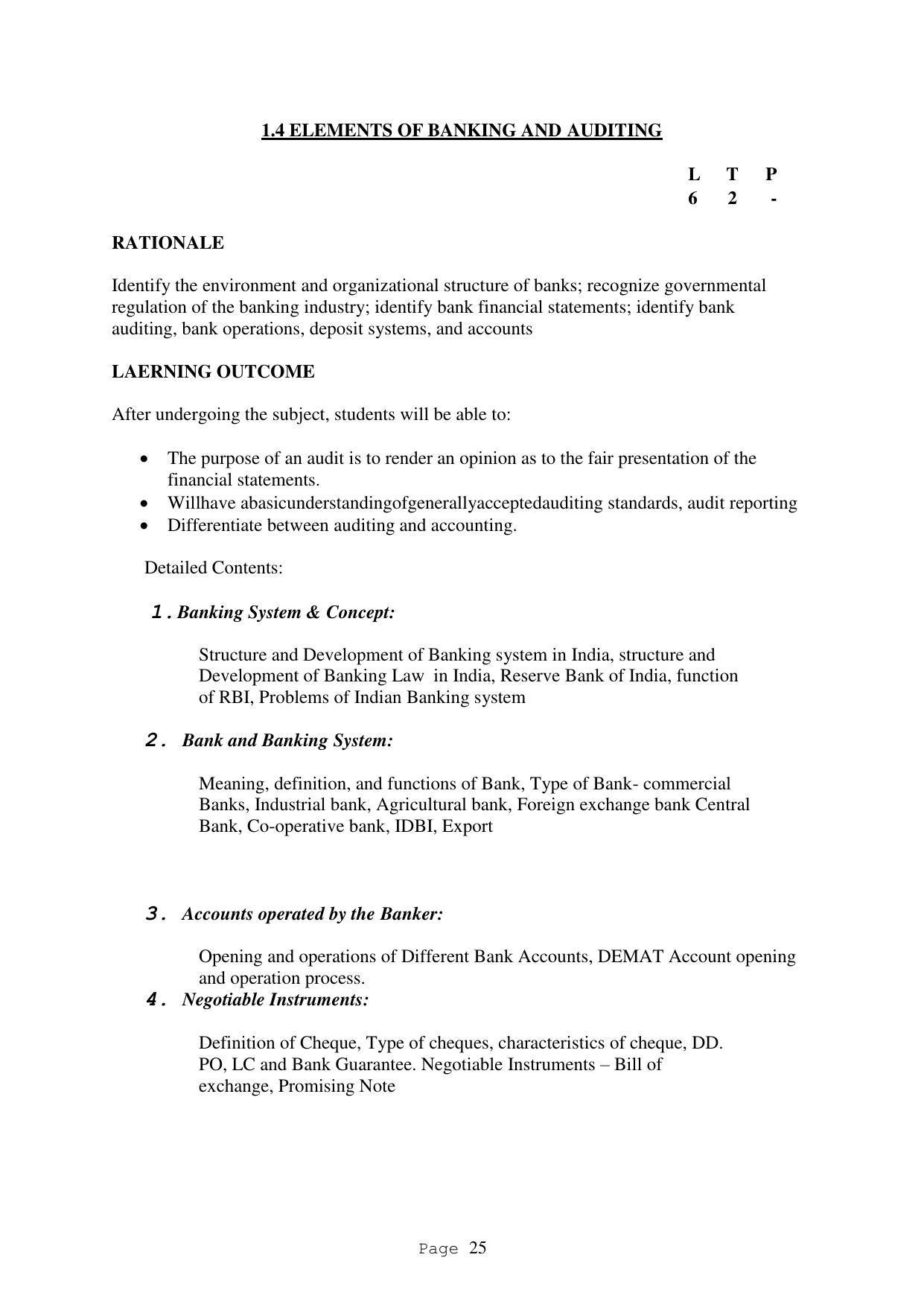 SYLLABUS FOR FIRST SEMESTER SESSION (2020-2021) - TWO SEMESTER POST GRADUATE DIPLOMA COURSE IN ACCOUNTANCY(WITH COMPUTERISED ACCOUNTS & TAXATION) - Page 25