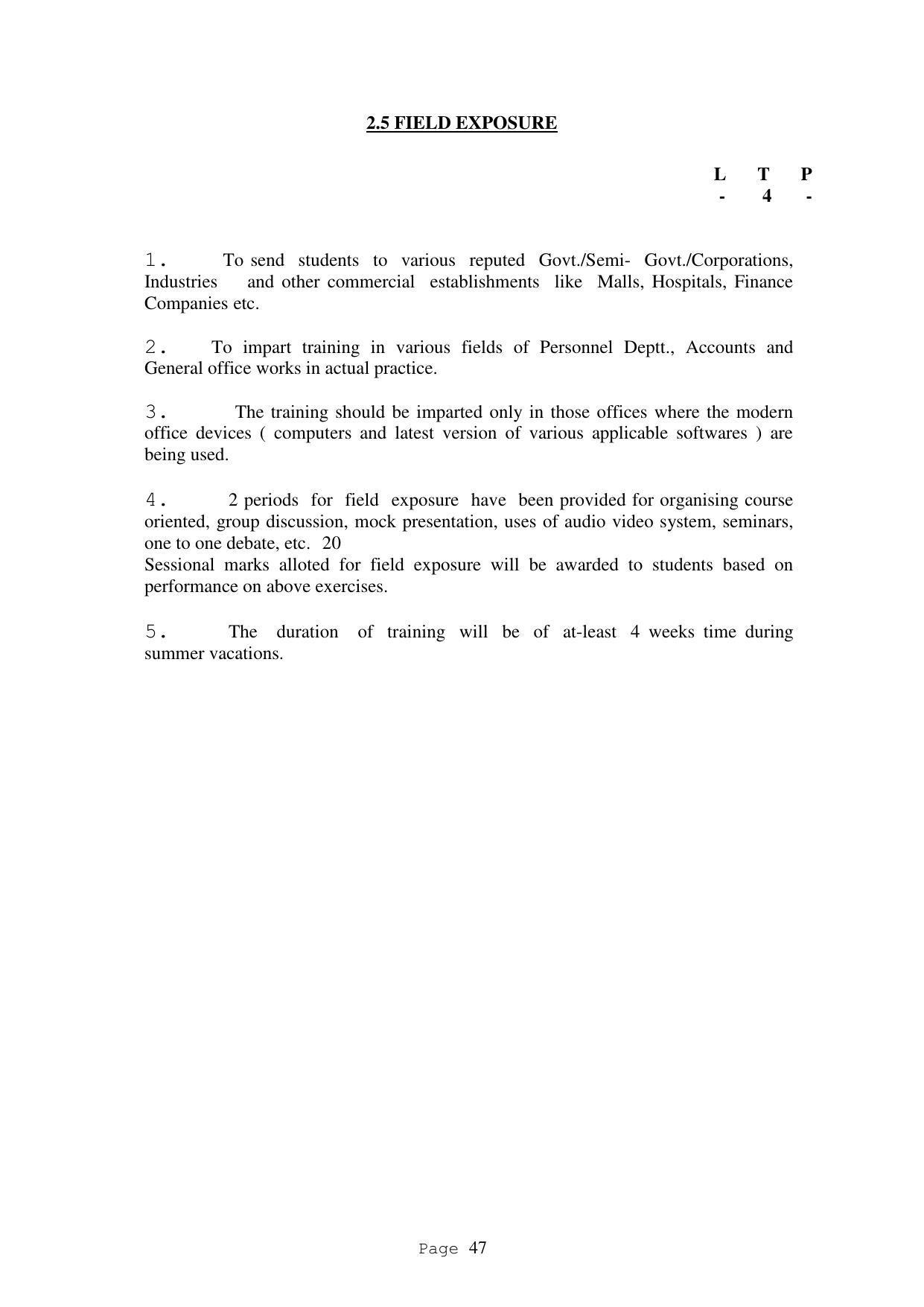 SYLLABUS FOR FIRST SEMESTER SESSION (2020-2021) - TWO SEMESTER POST GRADUATE DIPLOMA COURSE IN ACCOUNTANCY(WITH COMPUTERISED ACCOUNTS & TAXATION) - Page 47