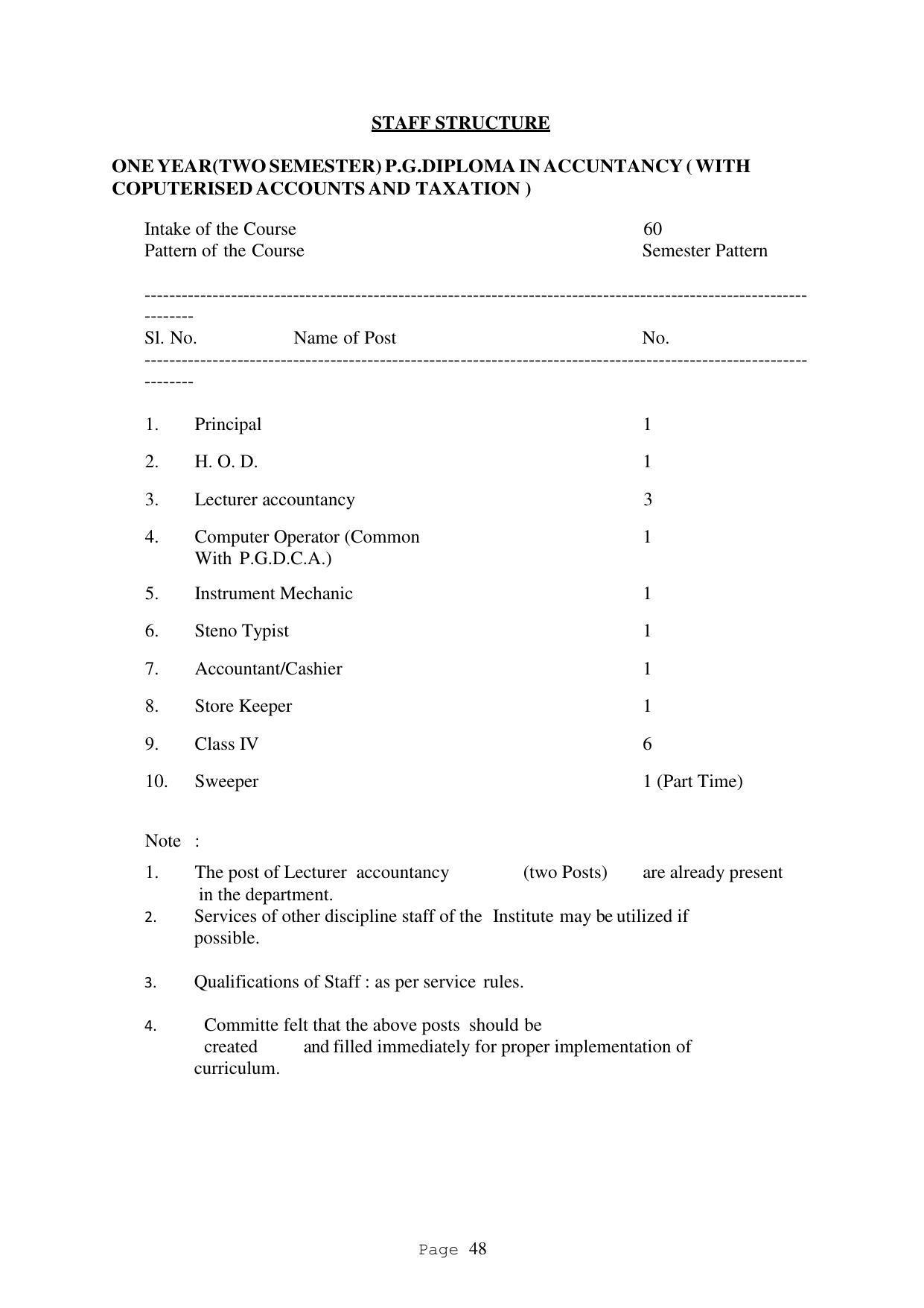 SYLLABUS FOR FIRST SEMESTER SESSION (2020-2021) - TWO SEMESTER POST GRADUATE DIPLOMA COURSE IN ACCOUNTANCY(WITH COMPUTERISED ACCOUNTS & TAXATION) - Page 48