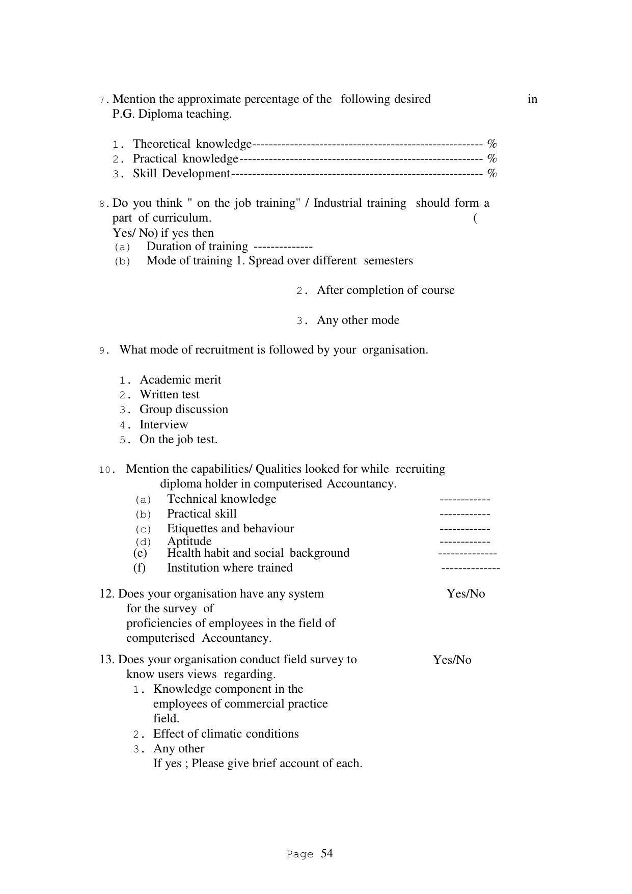 SYLLABUS FOR FIRST SEMESTER SESSION (2020-2021) - TWO SEMESTER POST GRADUATE DIPLOMA COURSE IN ACCOUNTANCY(WITH COMPUTERISED ACCOUNTS & TAXATION) - Page 54