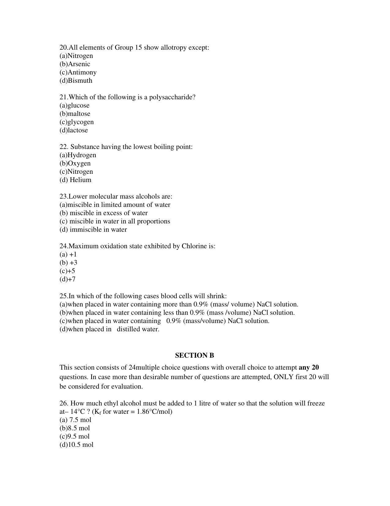 CBSE Class 12 Chemistry Sample Paper 2021-22 - Page 4