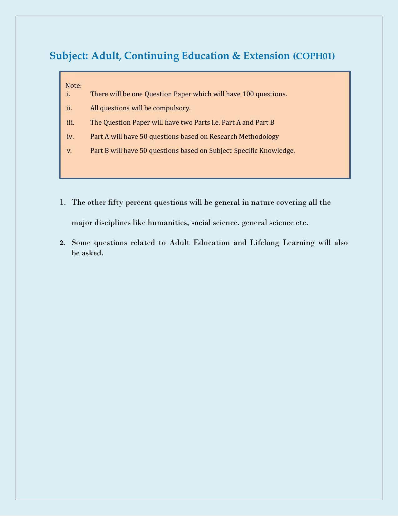 NTA PhD Entrance Exam Adult Continuing Education & Ext. Syllabus - Page 1