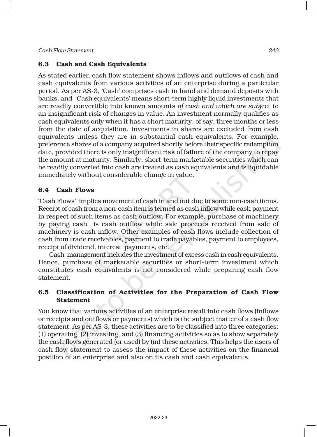 NCERT Book for Class 12 Accountancy Part II Chapter 6 Cash Flow Statement - Page 3