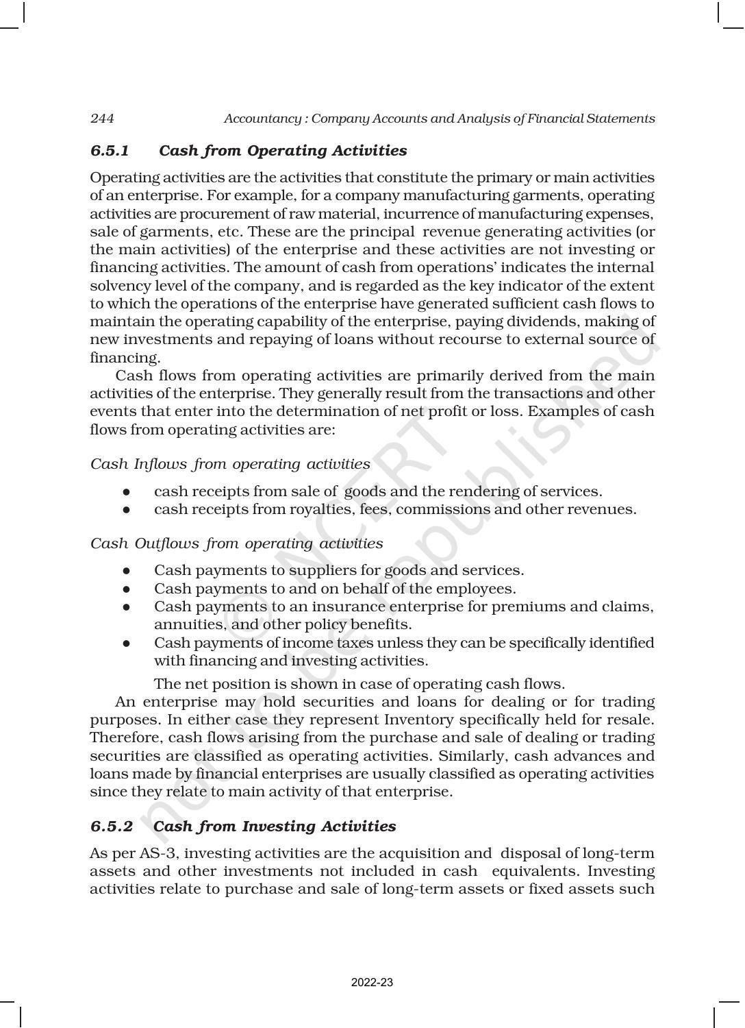 NCERT Book for Class 12 Accountancy Part II Chapter 6 Cash Flow Statement - Page 4