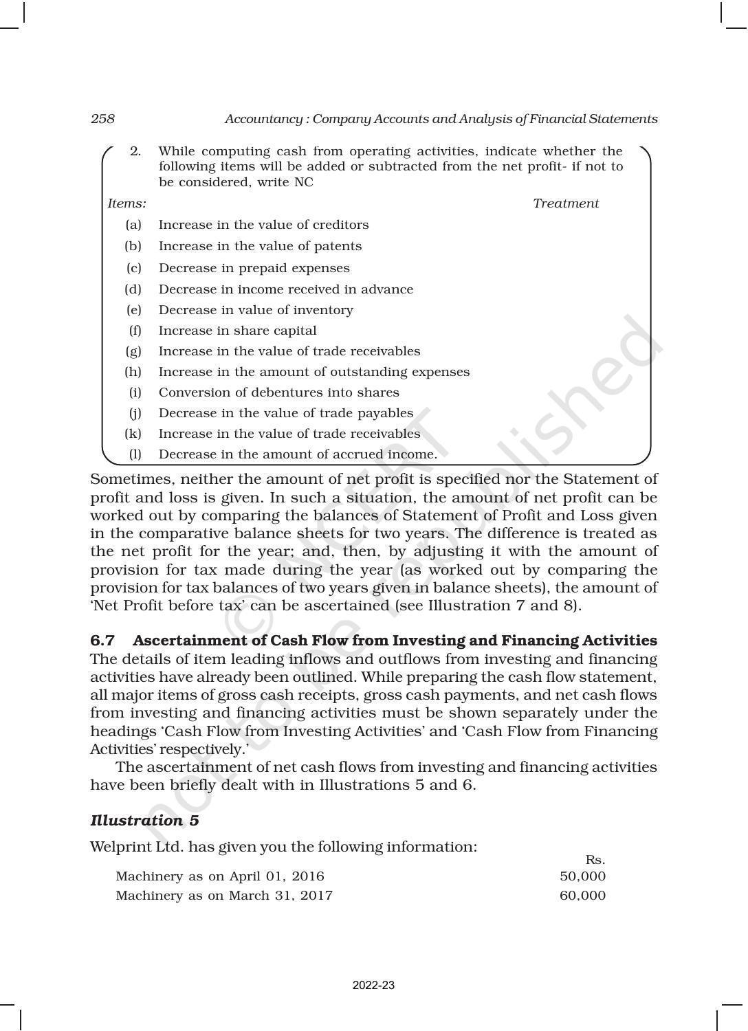 NCERT Book for Class 12 Accountancy Part II Chapter 6 Cash Flow Statement - Page 18