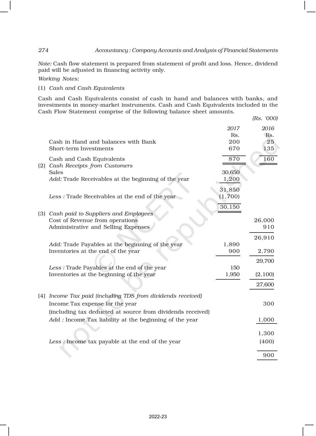 NCERT Book for Class 12 Accountancy Part II Chapter 6 Cash Flow Statement - Page 34