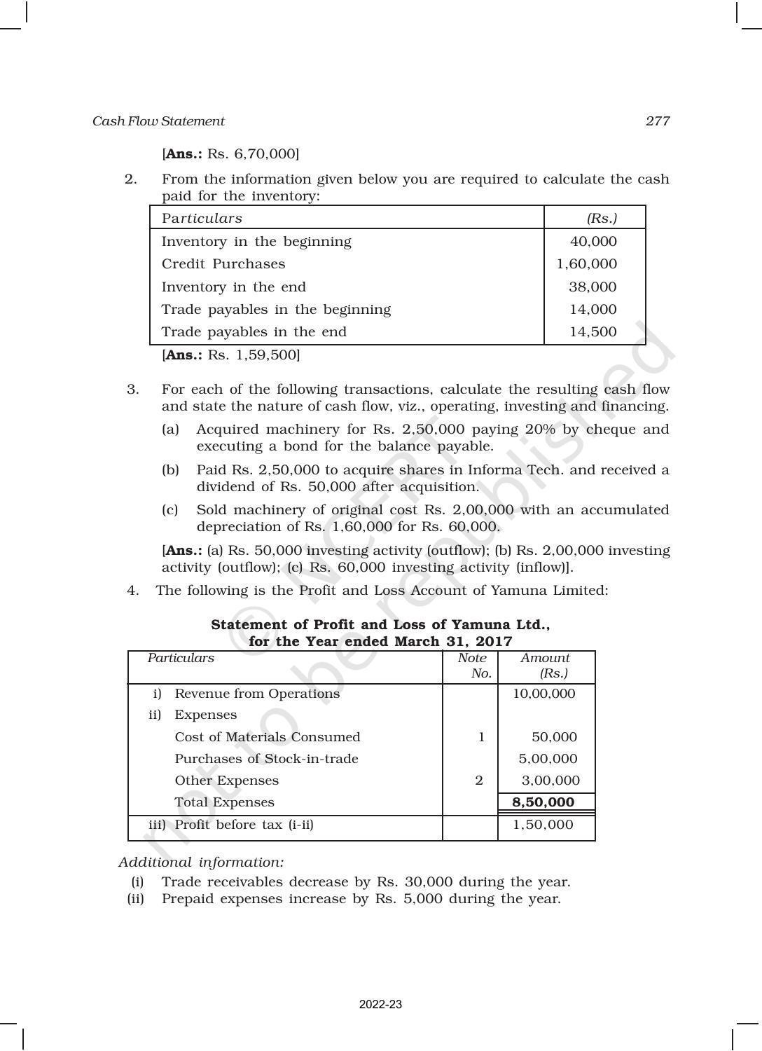 NCERT Book for Class 12 Accountancy Part II Chapter 6 Cash Flow Statement - Page 37