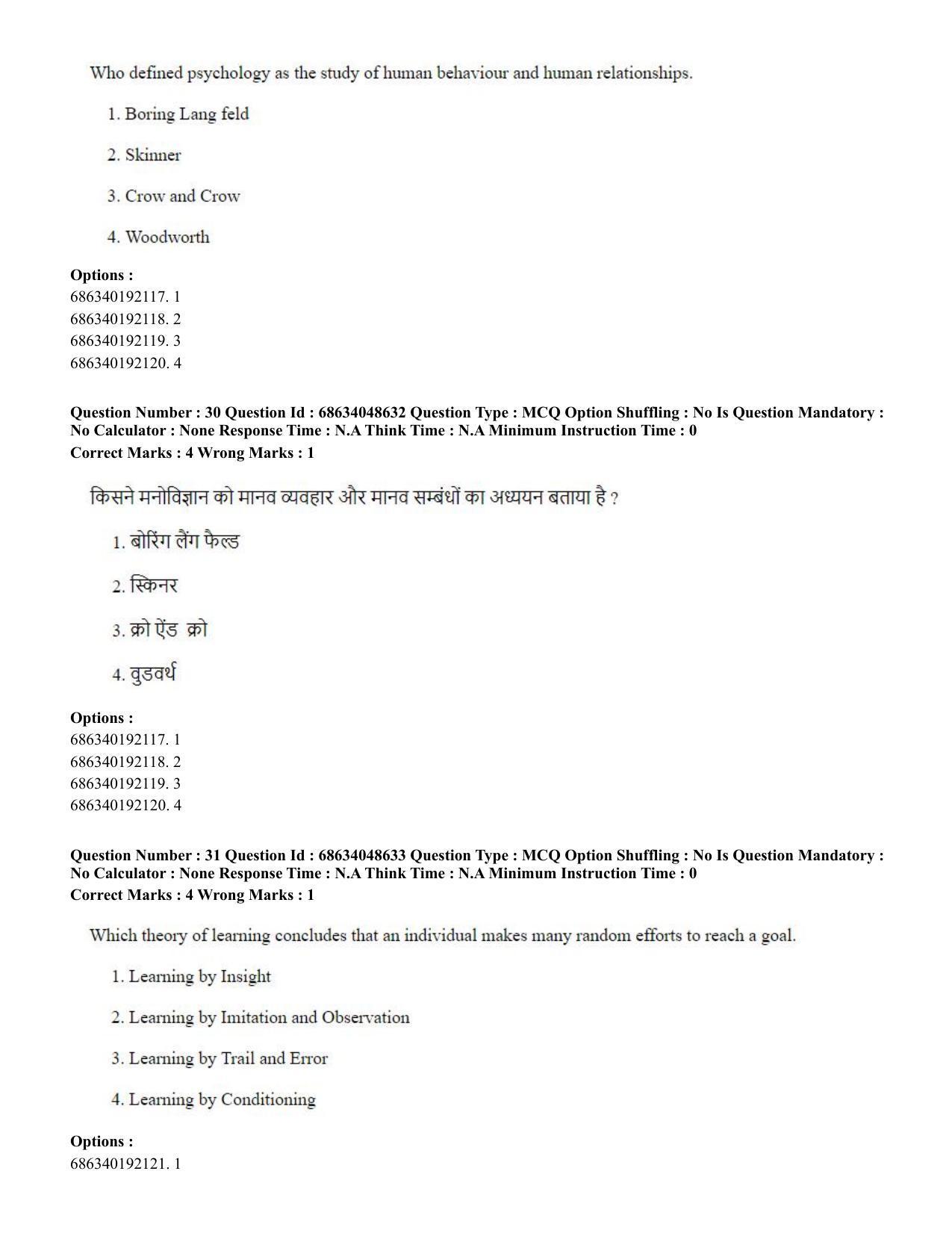 CUET PG 2023: COQP16 – MA Education (Hin) - Shift 2 (30-06-2023) Question Paper - Page 32