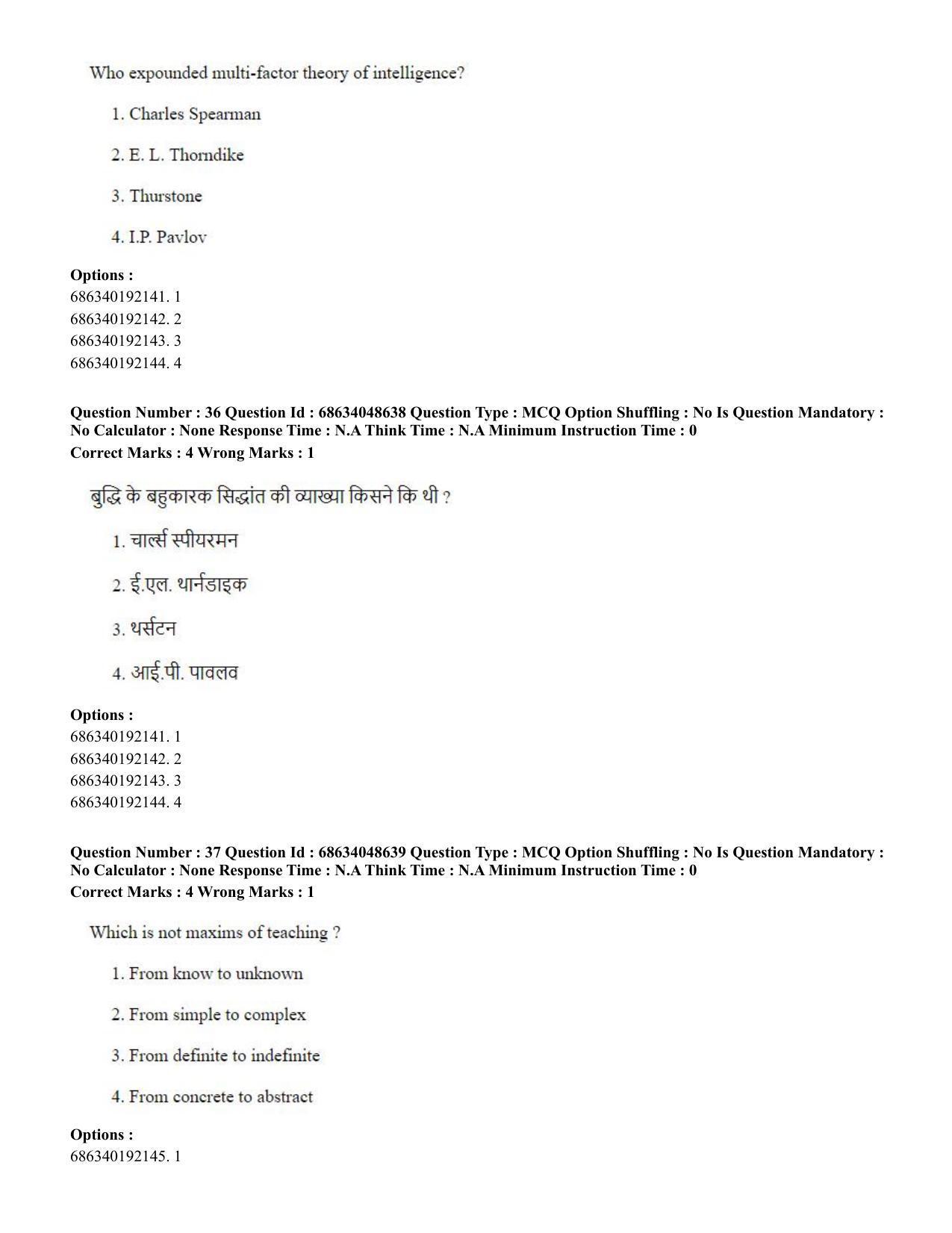 CUET PG 2023: COQP16 – MA Education (Hin) - Shift 2 (30-06-2023) Question Paper - Page 37