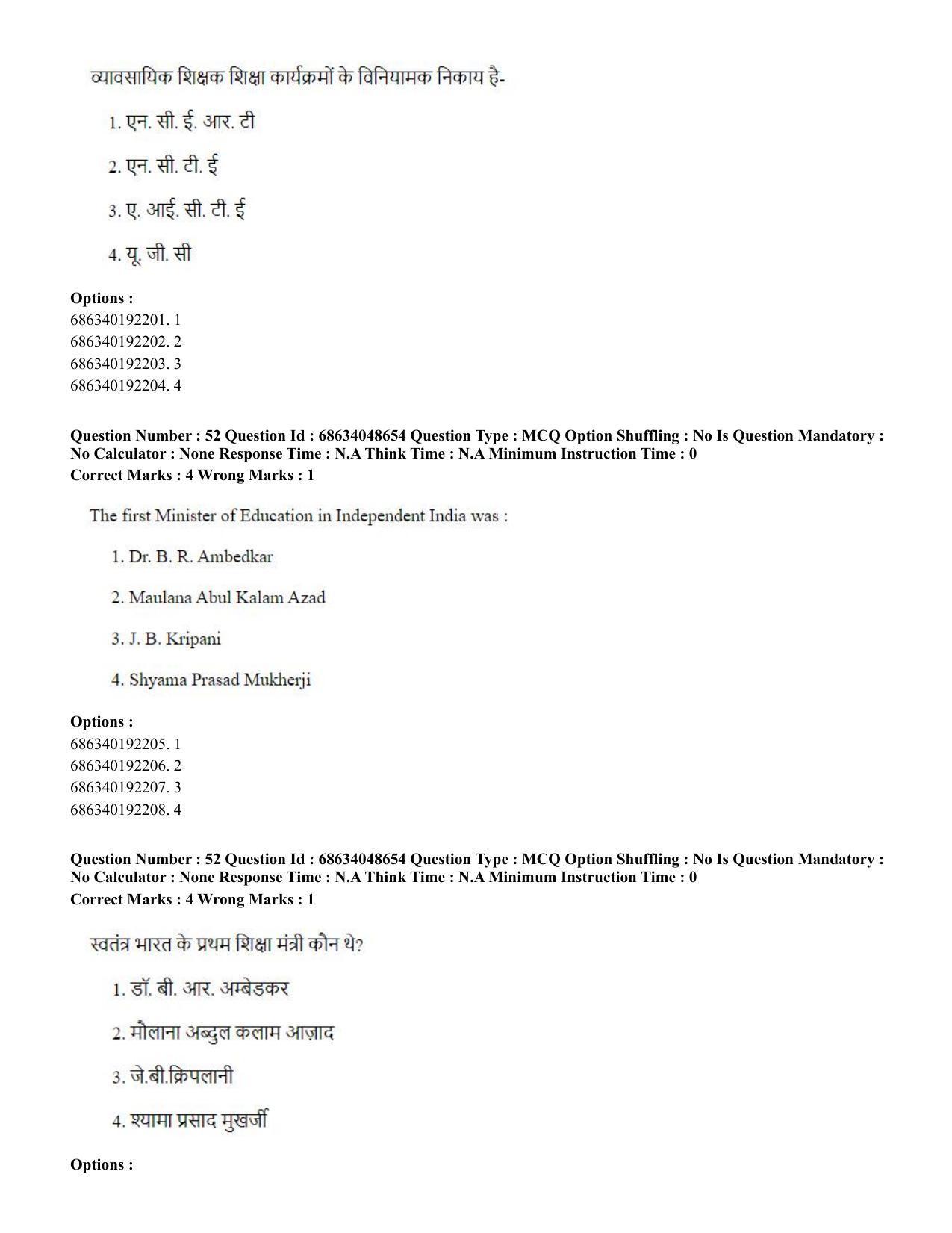 CUET PG 2023: COQP16 – MA Education (Hin) - Shift 2 (30-06-2023) Question Paper - Page 50