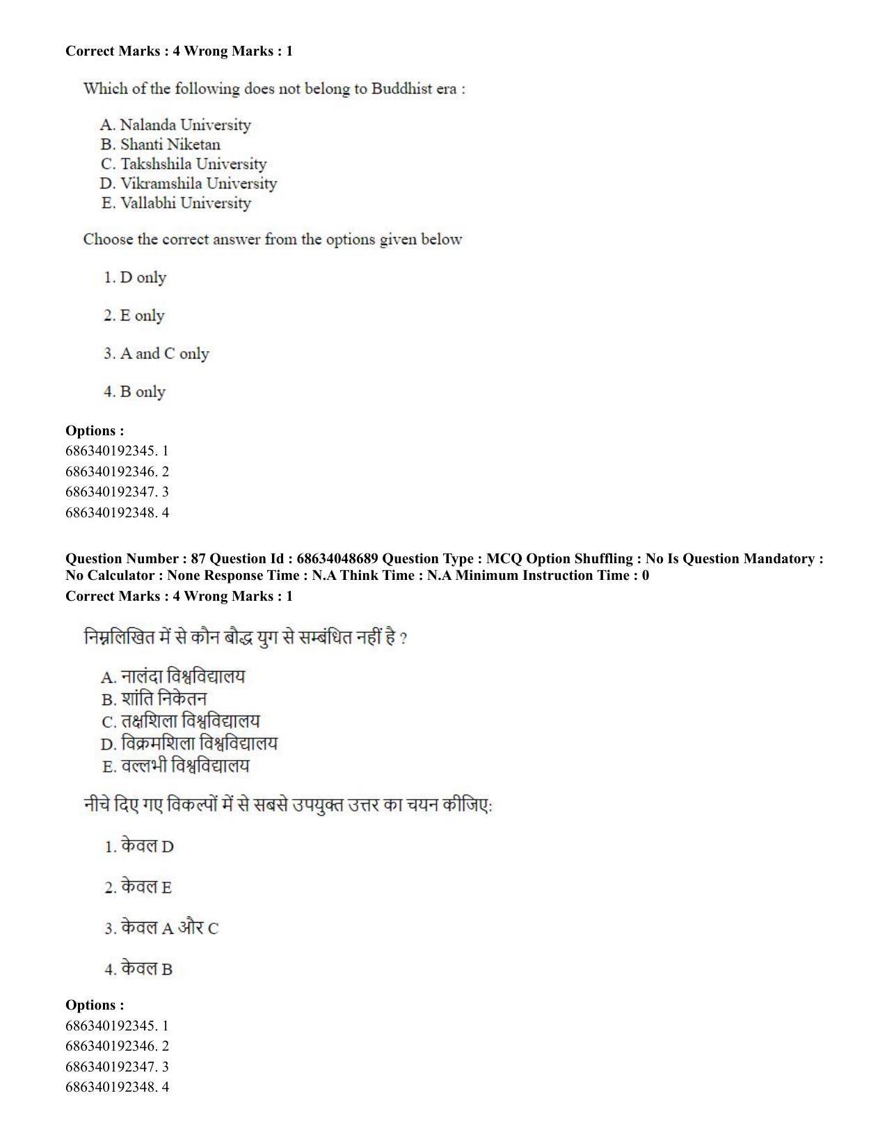 CUET PG 2023: COQP16 – MA Education (Hin) - Shift 2 (30-06-2023) Question Paper - Page 84