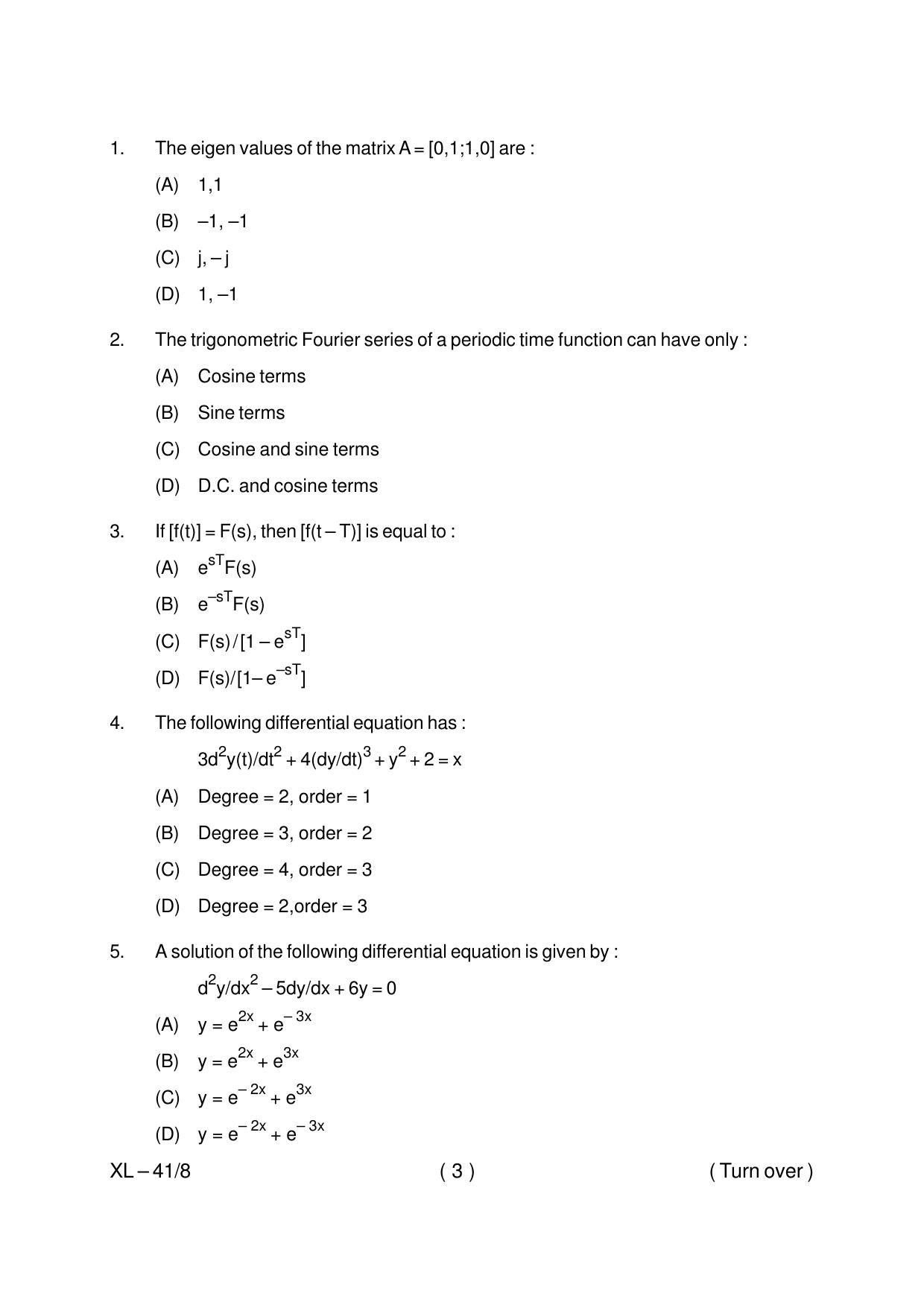 Odisha CPET ELECTRONICS & TELECOMMUNICATION 2020 Question Paper - Page 3