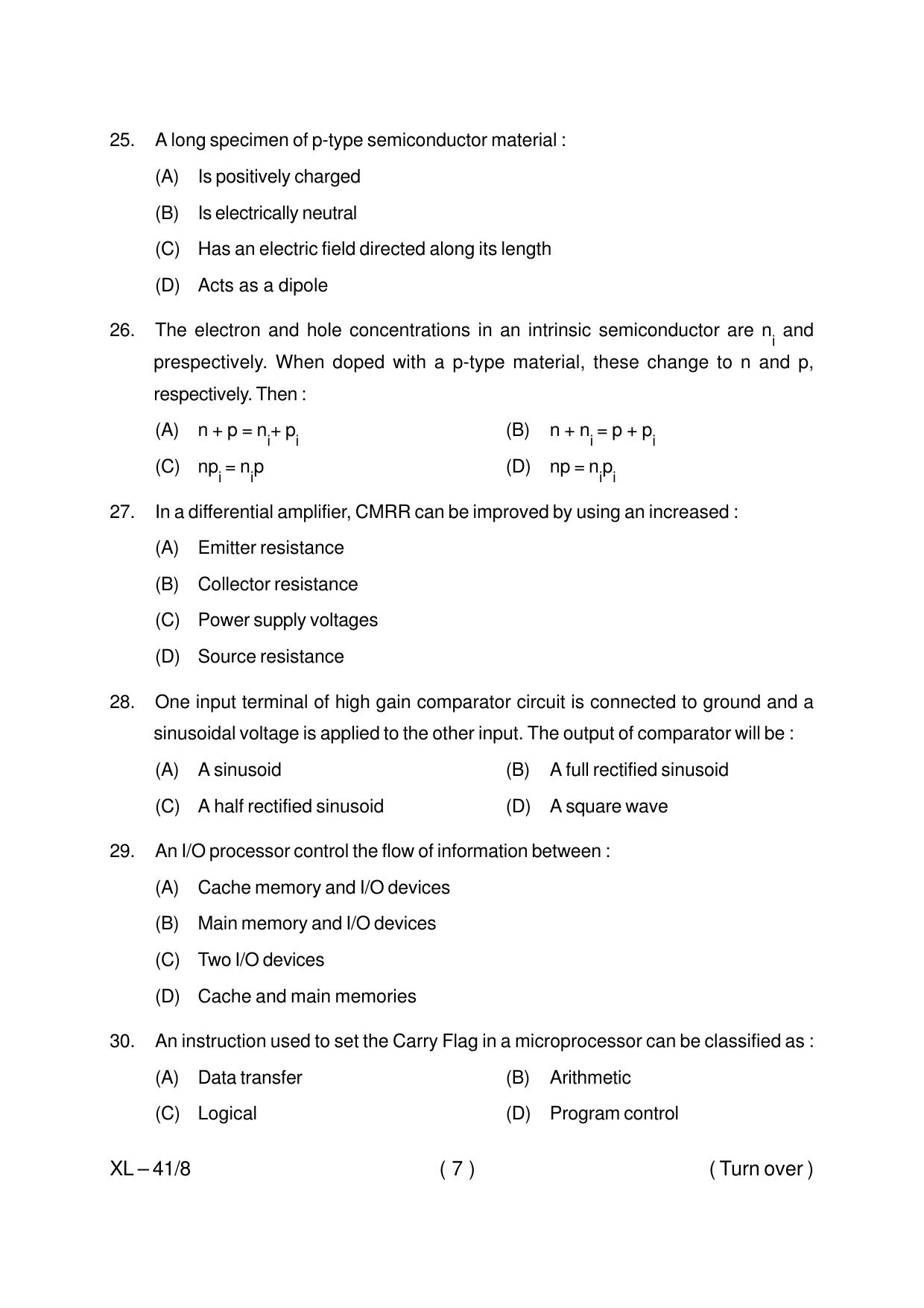 Odisha CPET ELECTRONICS & TELECOMMUNICATION 2020 Question Paper - Page 7