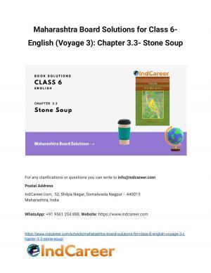 Maharashtra Board Solutions for Class 6- English (Voyage 3): Chapter 3.3- Stone Soup